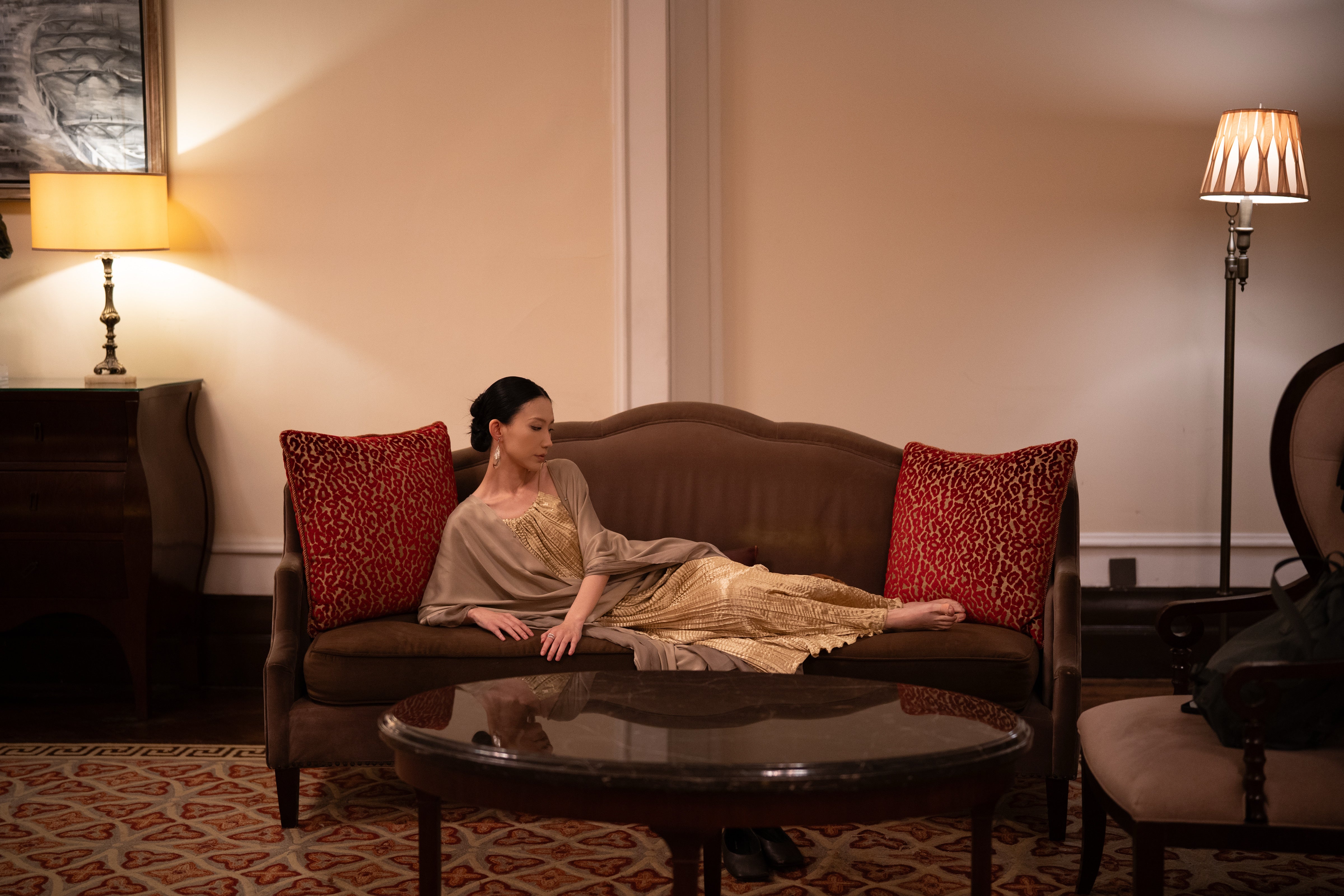 Ethereal layered silk kaftan