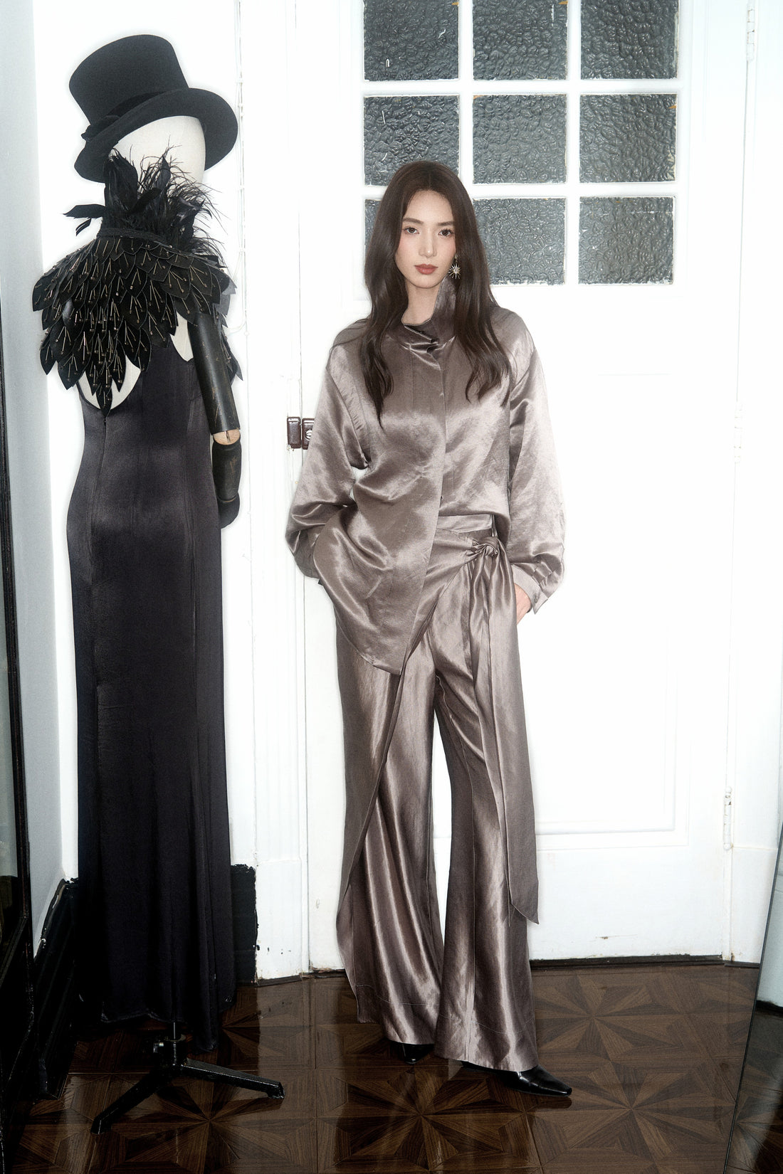 Quiet opulence satin blouse