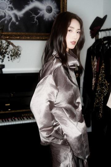 Quiet opulence satin blouse