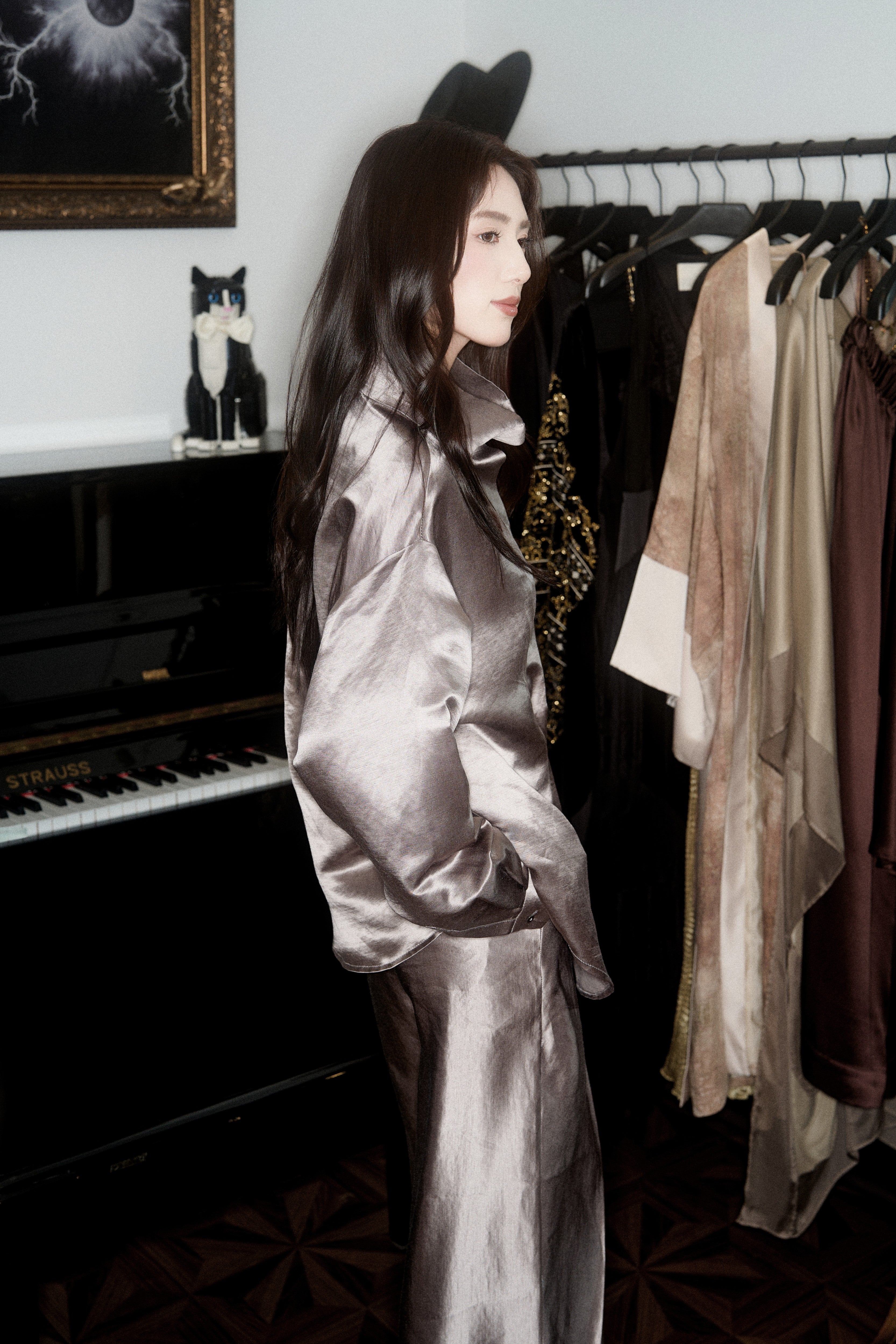 Quiet opulence satin blouse