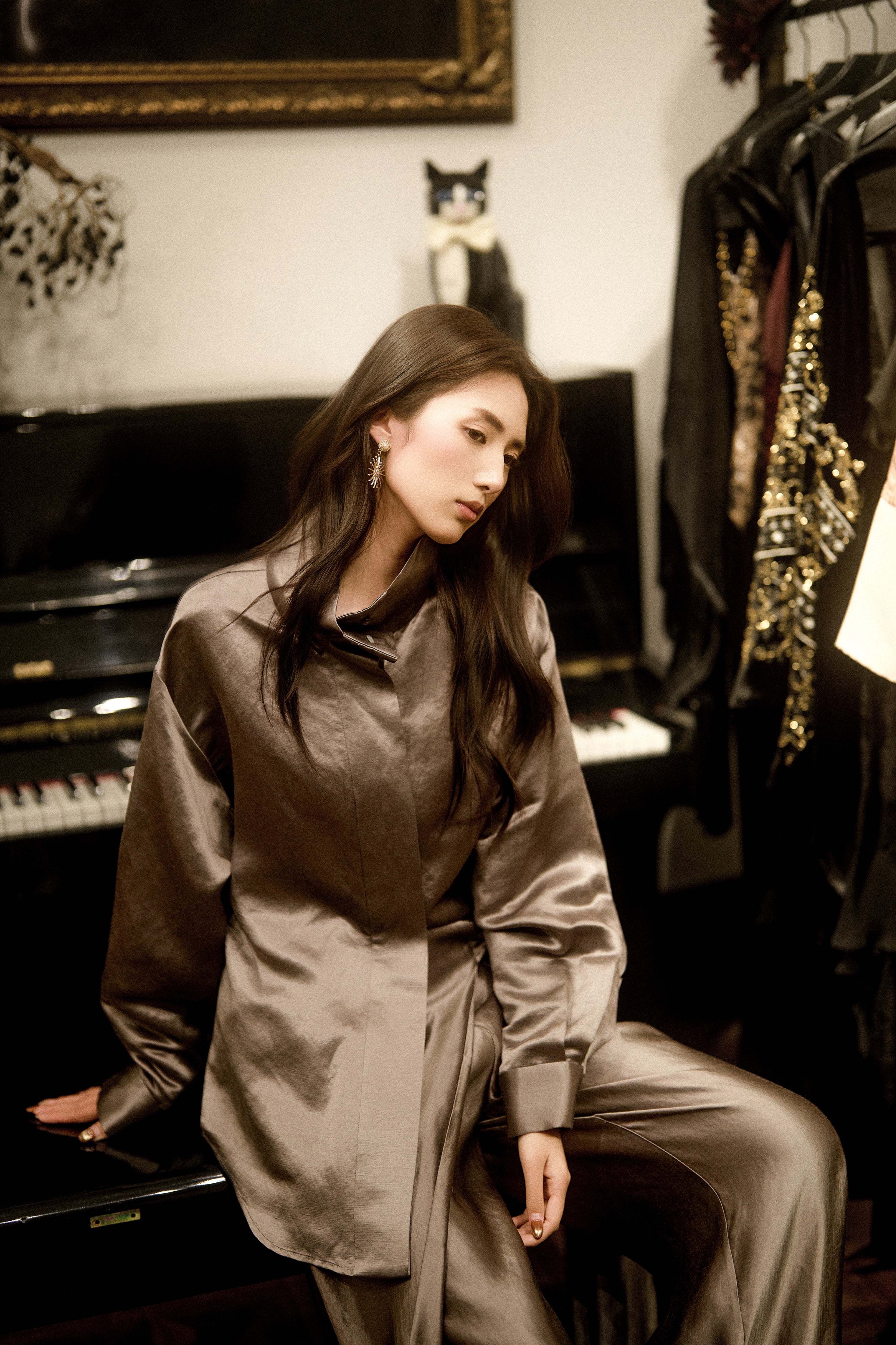 Quiet opulence satin blouse