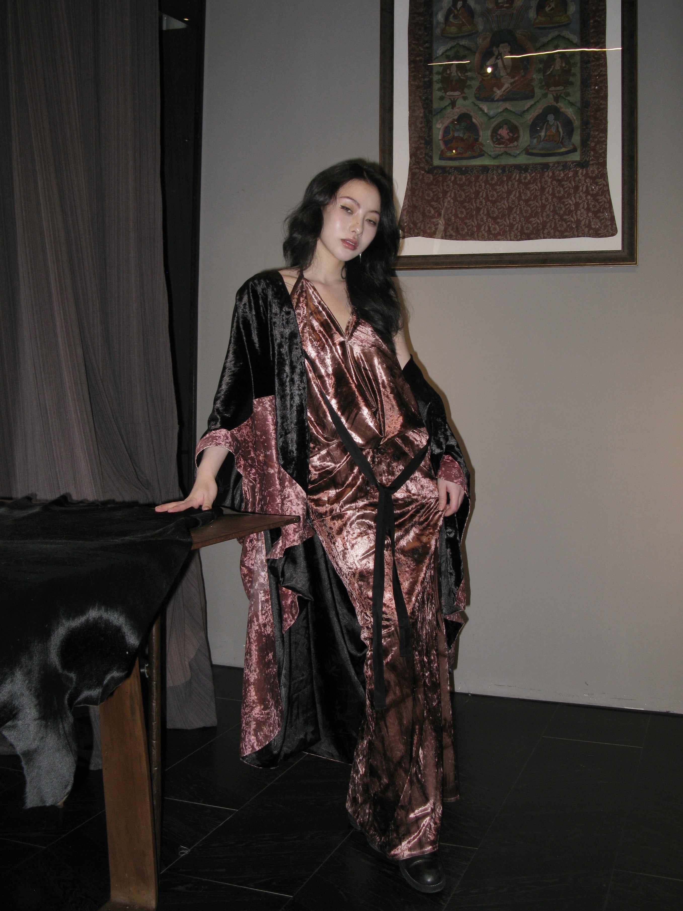 The fluid velvet halter gown