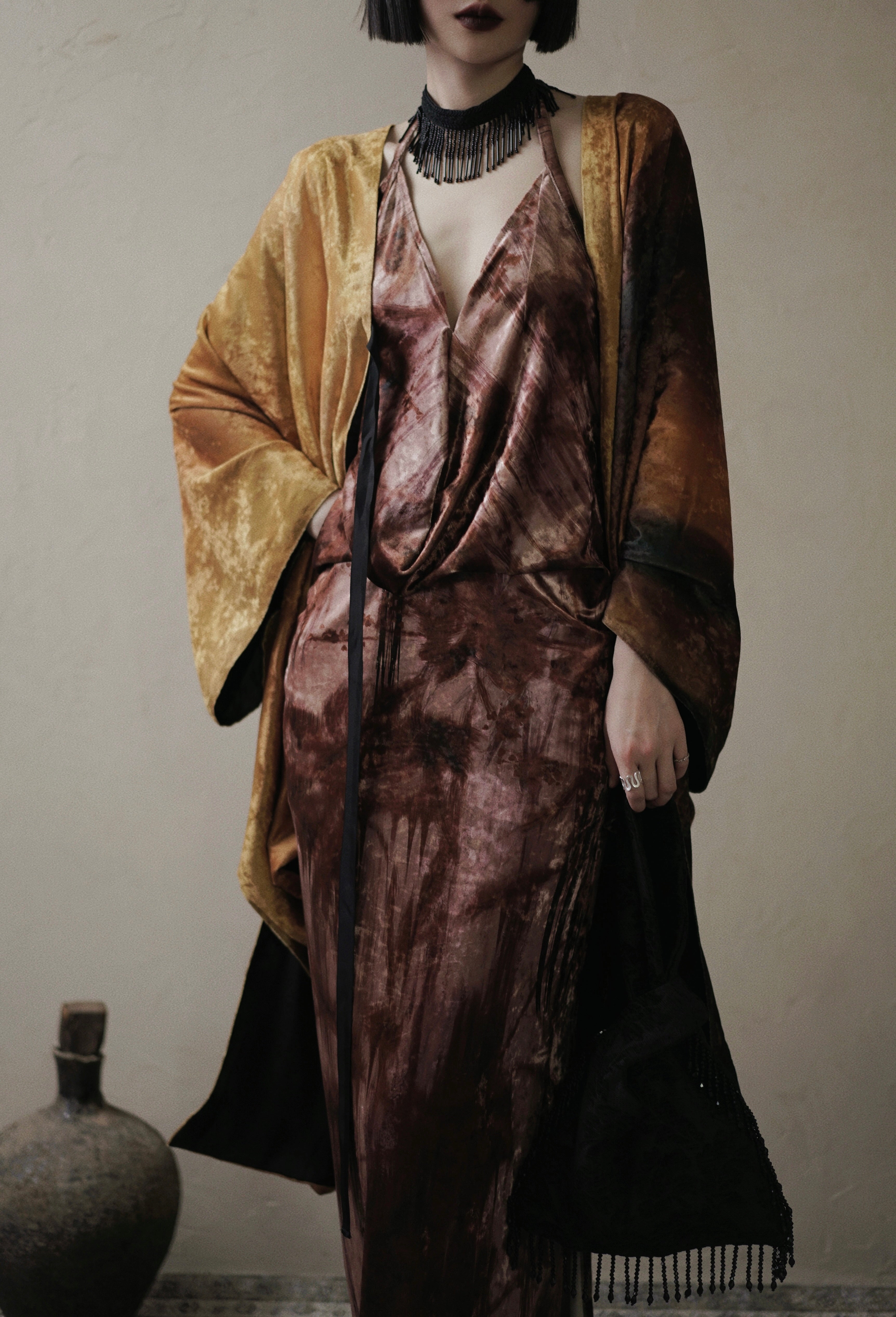 The fluid velvet halter gown
