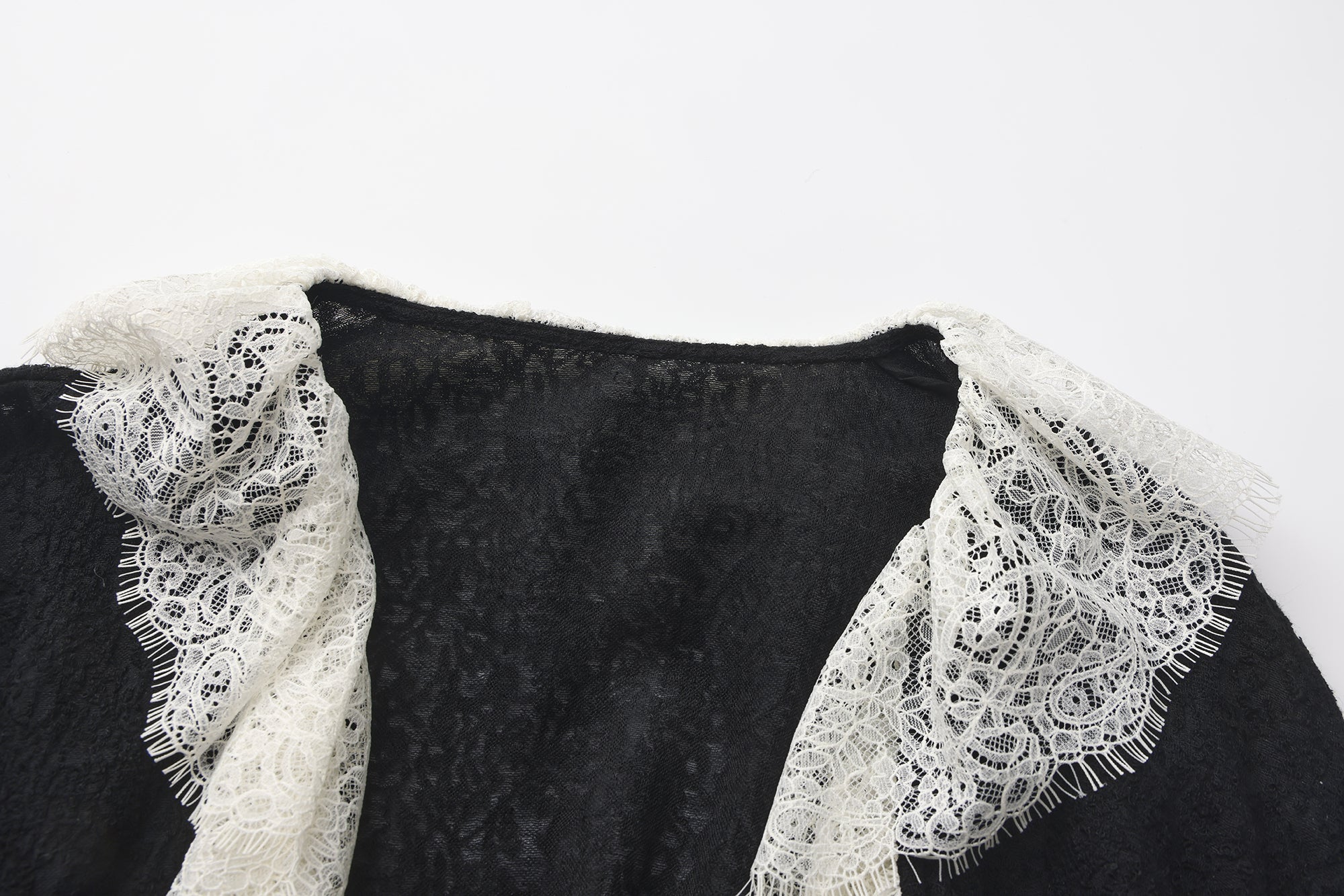 Regal romance lace trim longline coat