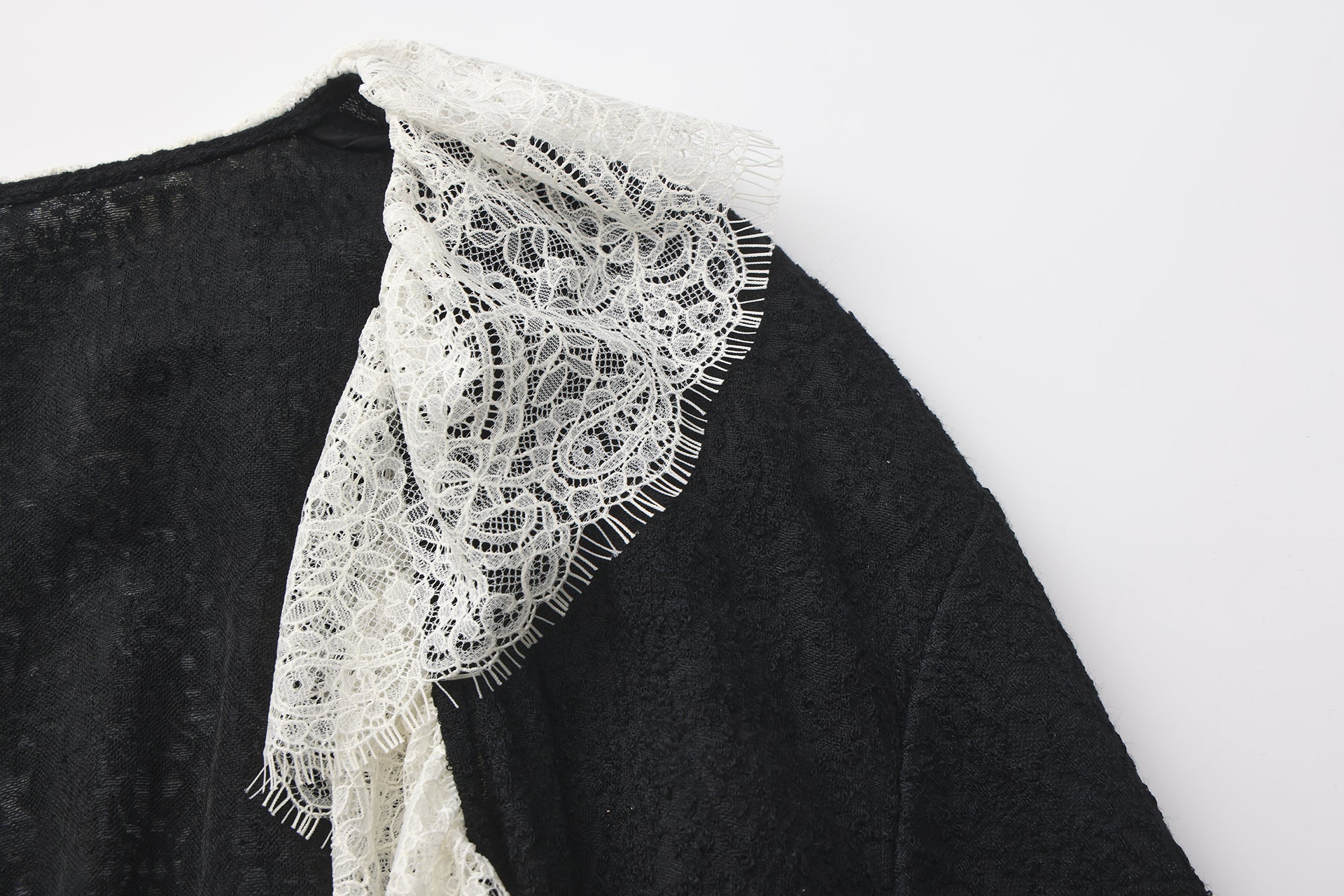 Regal romance lace trim longline coat