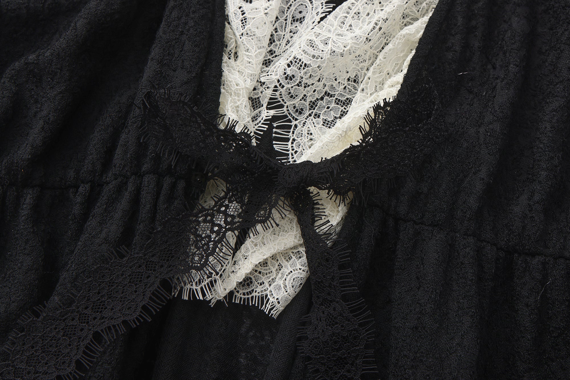 Regal romance lace trim longline coat