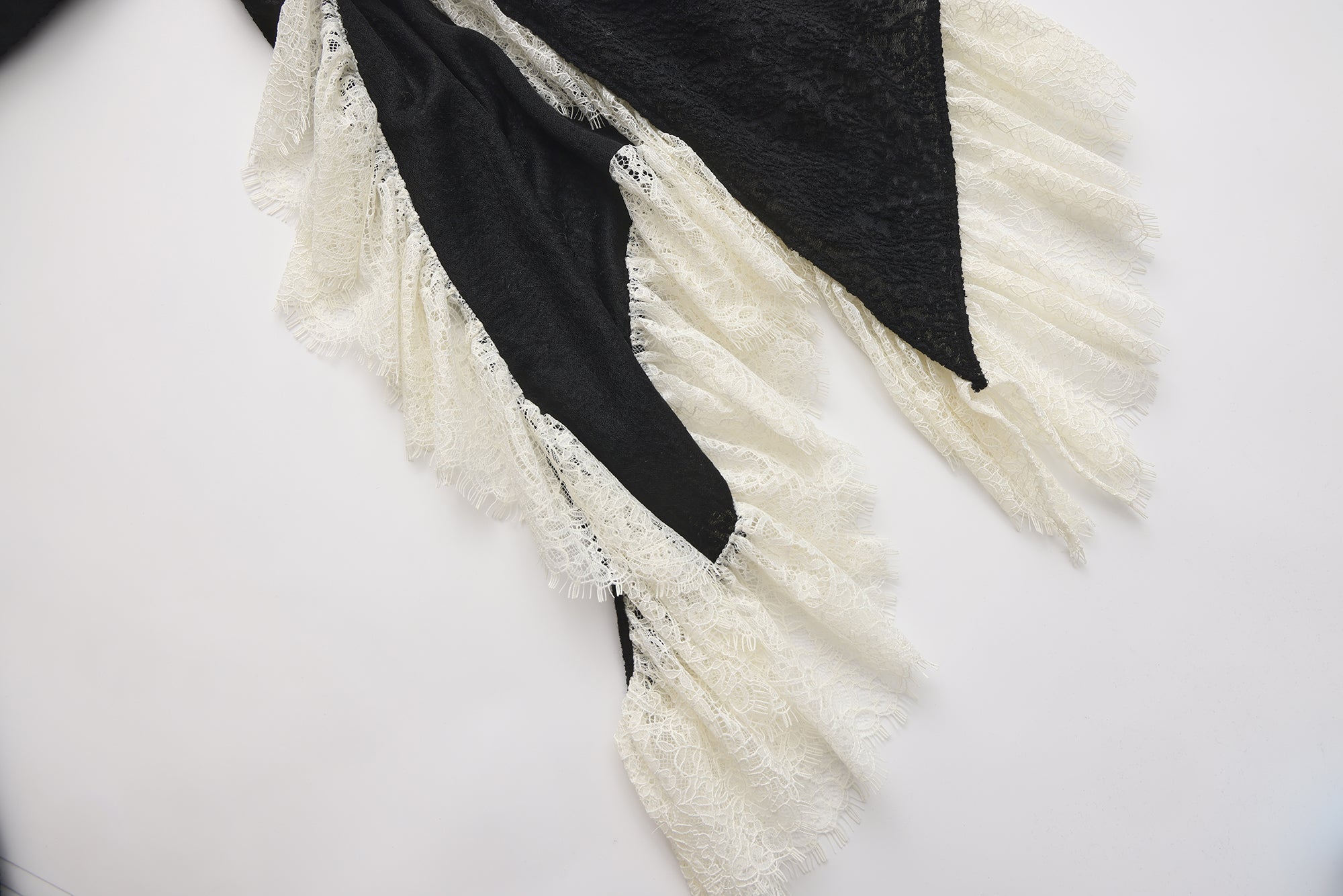 Regal romance lace trim longline coat
