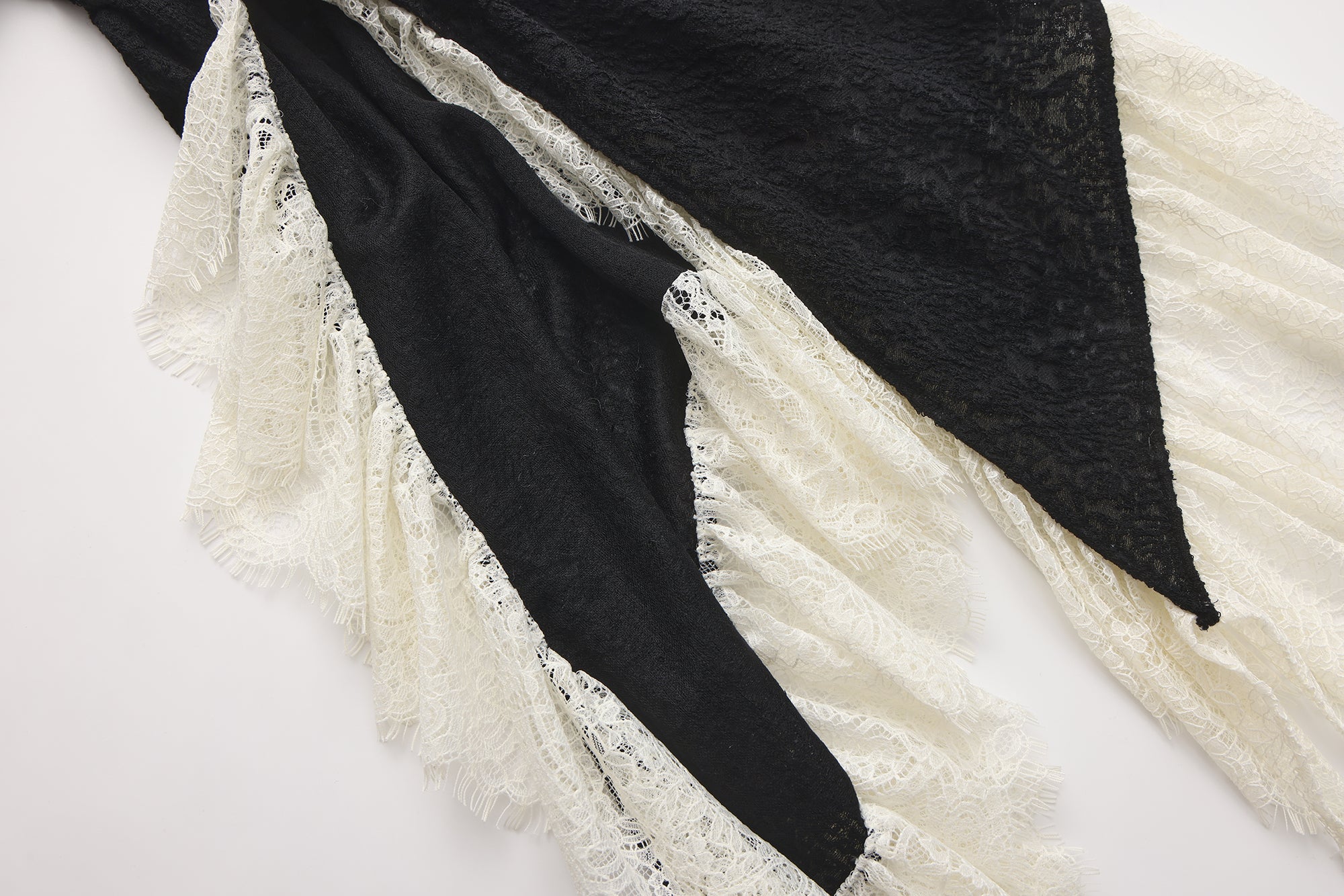Regal romance lace trim longline coat