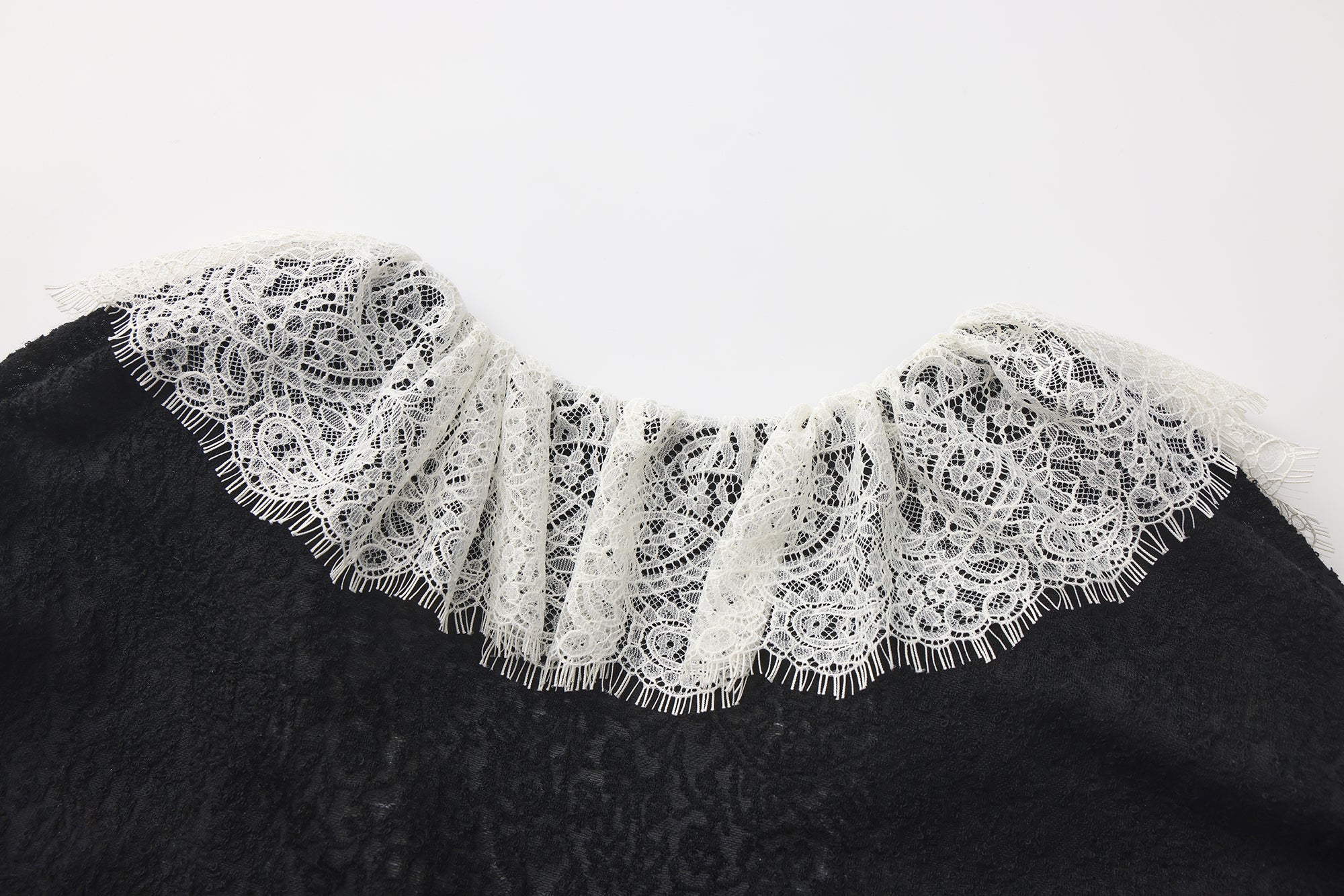 Regal romance lace trim longline coat