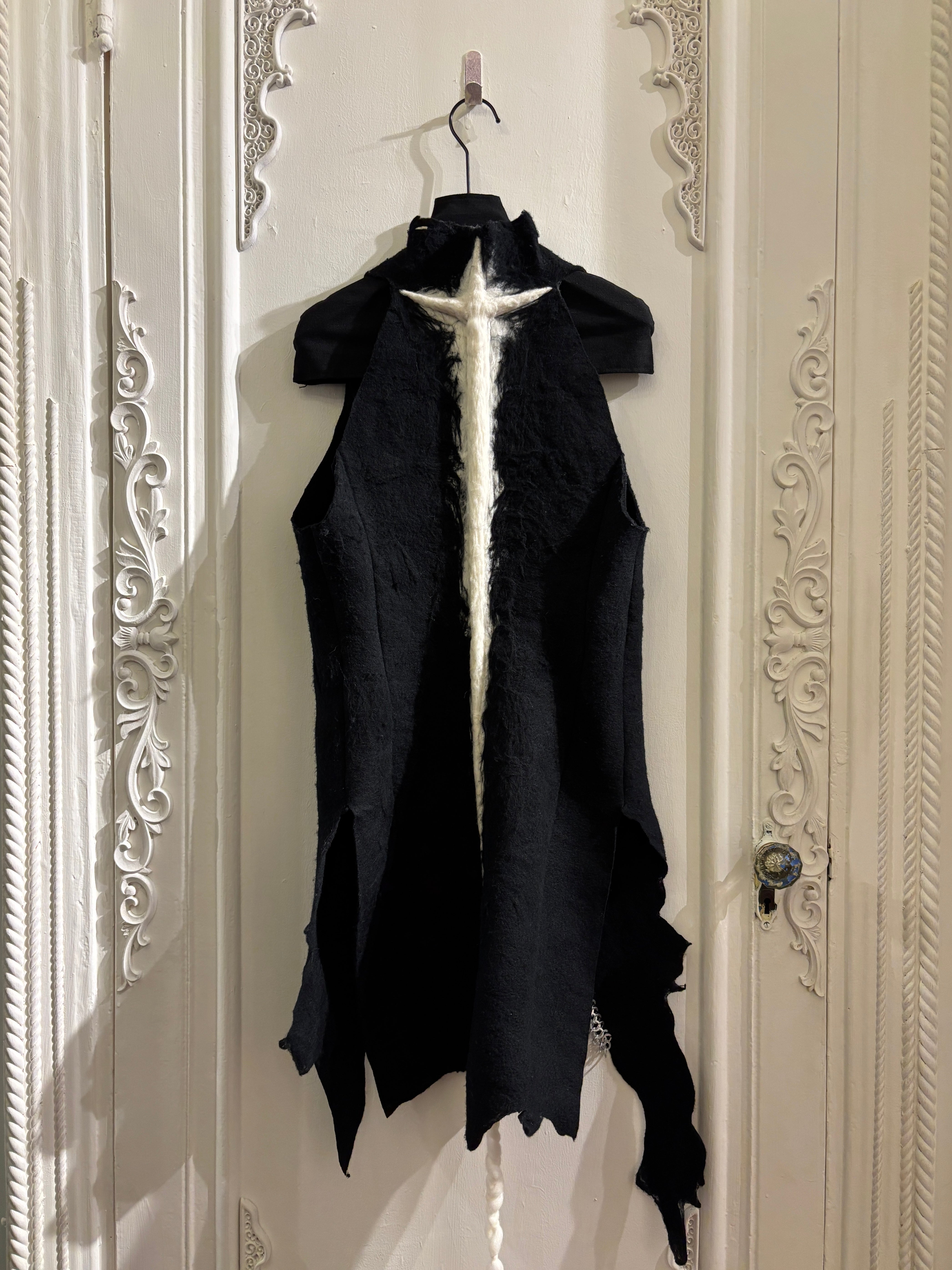 Hand-felted wool medieval vest