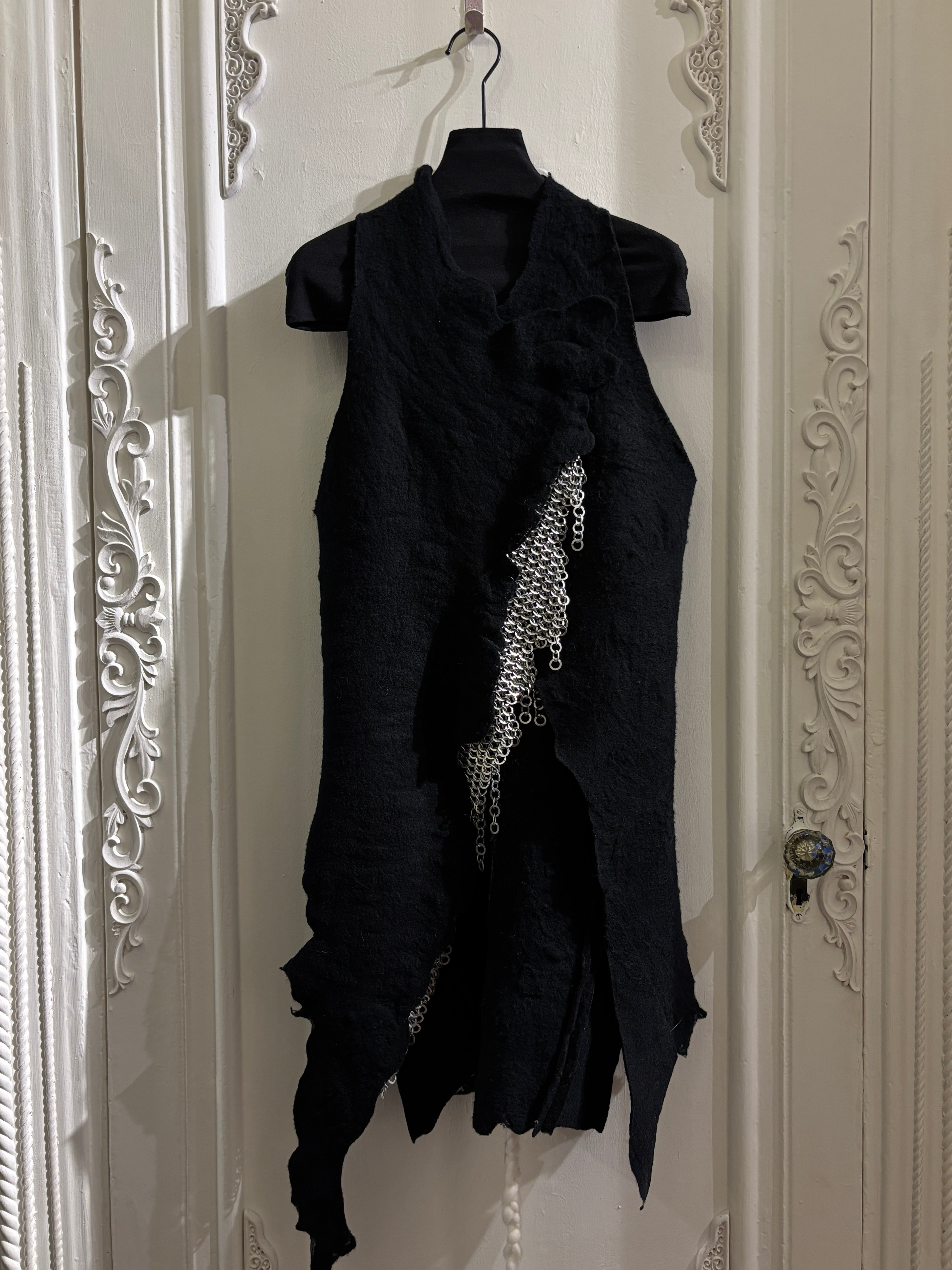 Hand-felted wool medieval vest