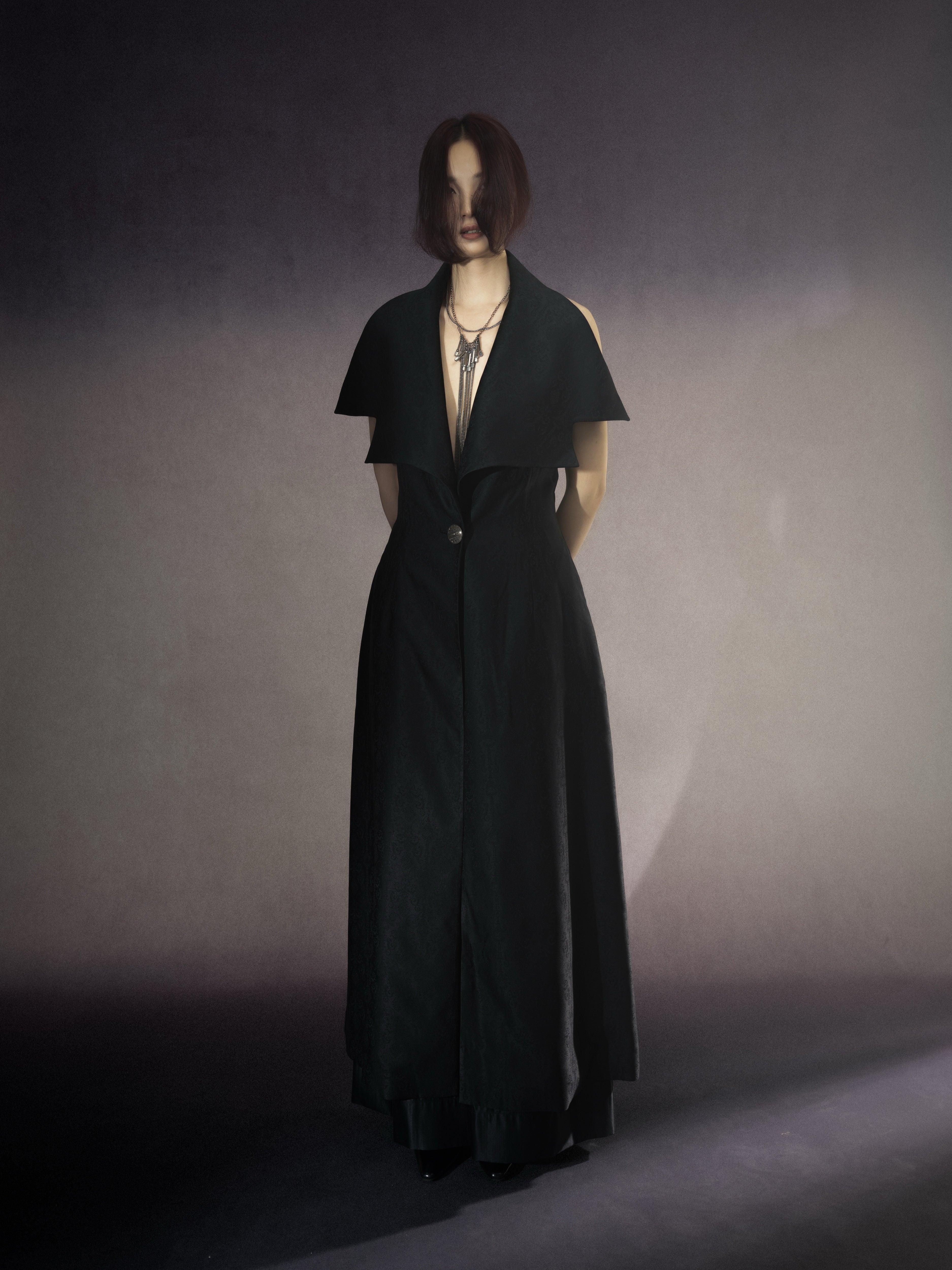 Sculptural dress-length waistcoat