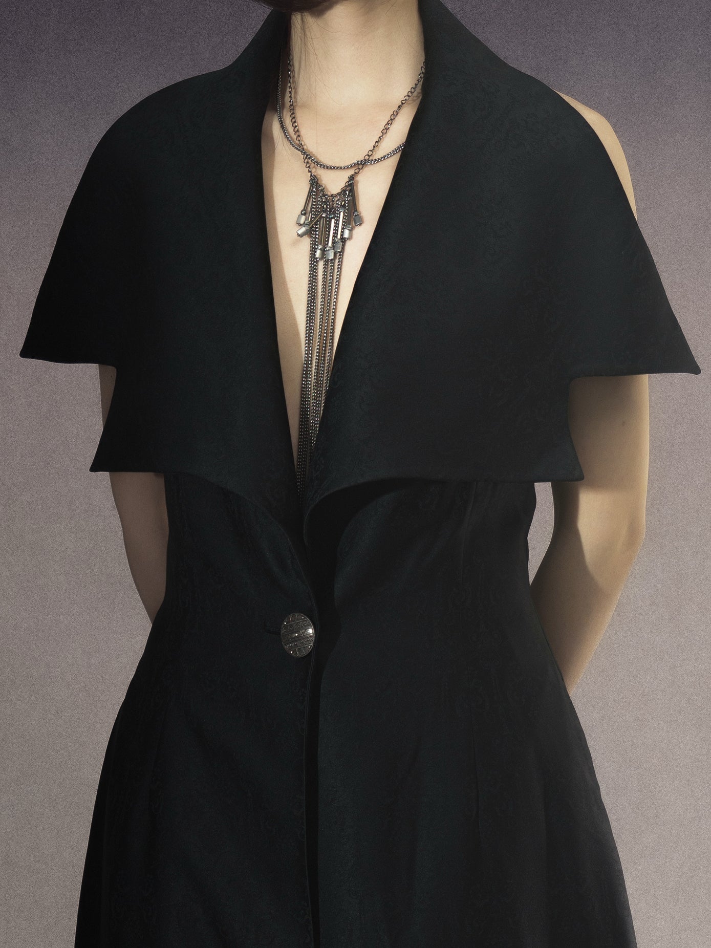 Sculptural dress-length waistcoat