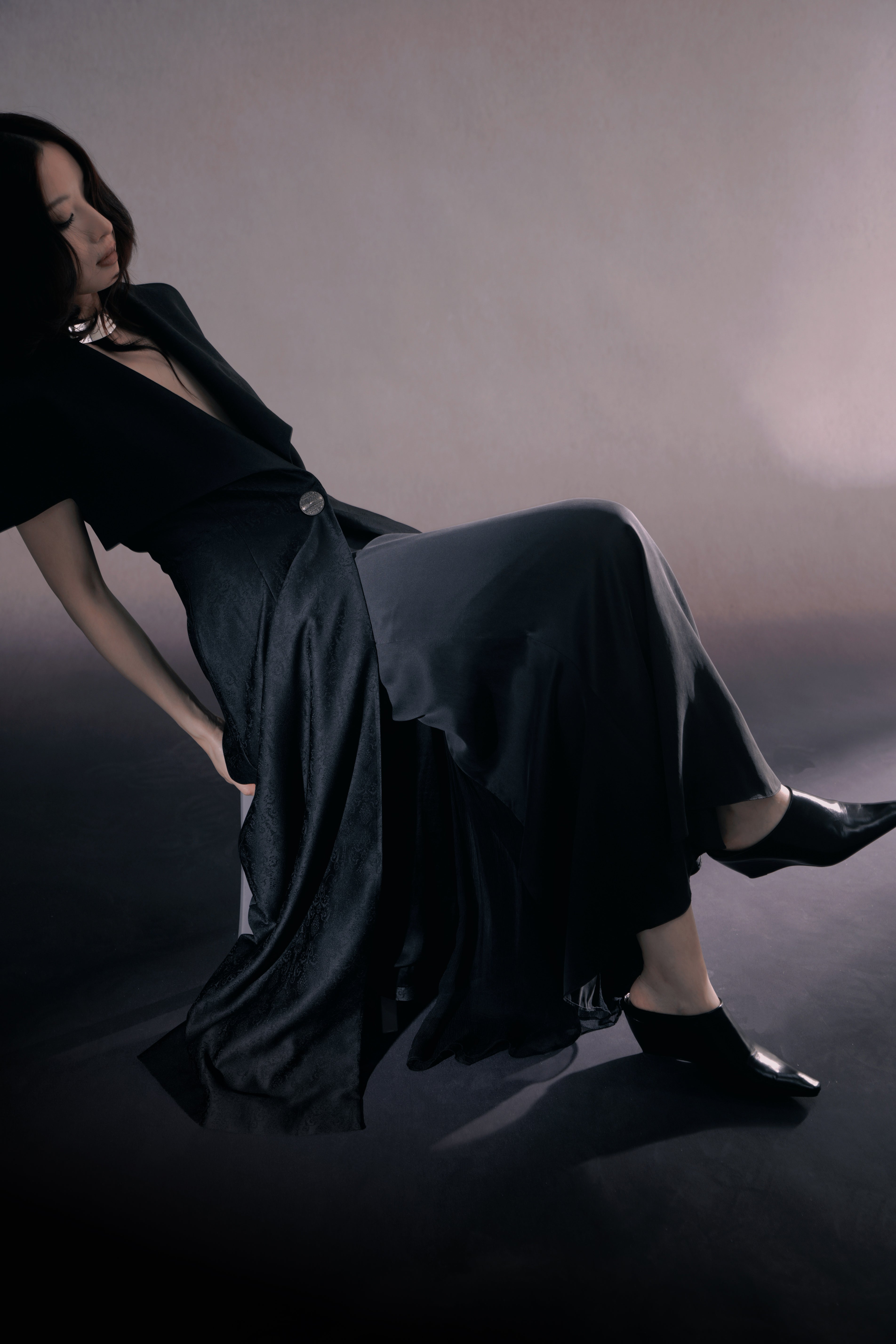 Sculptural dress-length waistcoat