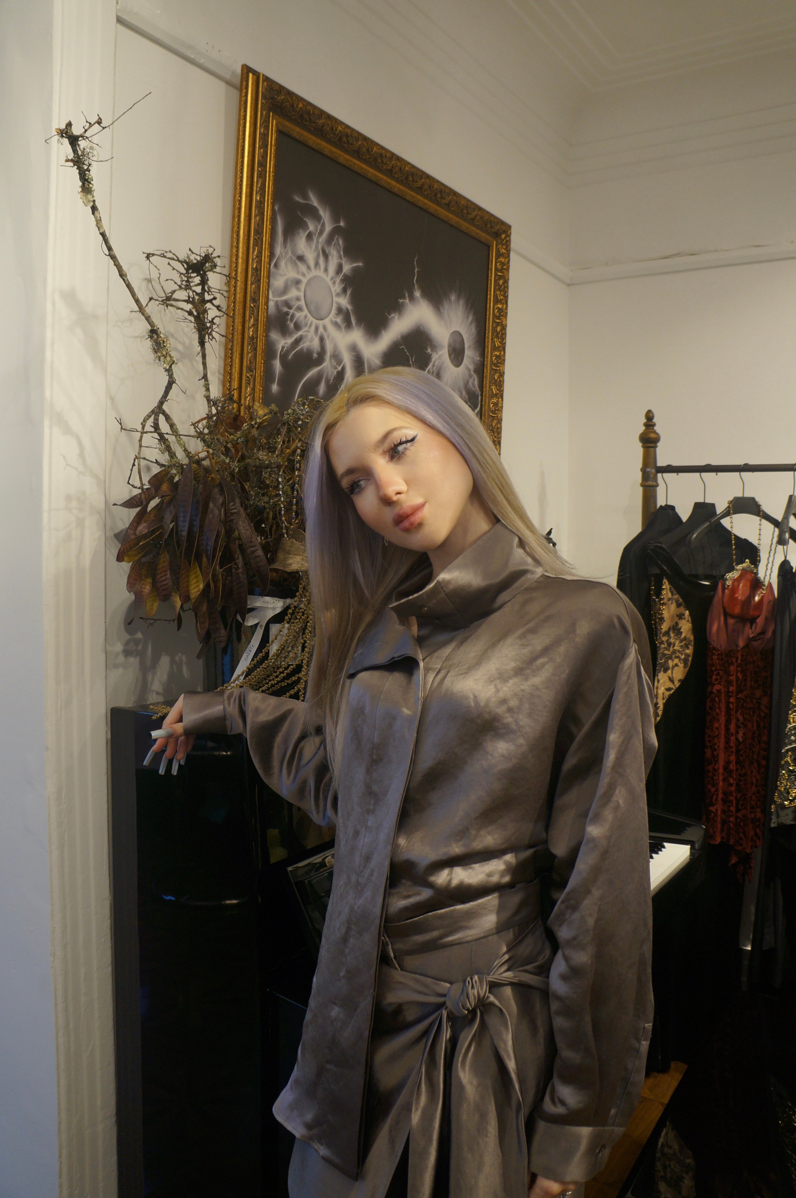 Quiet opulence satin blouse