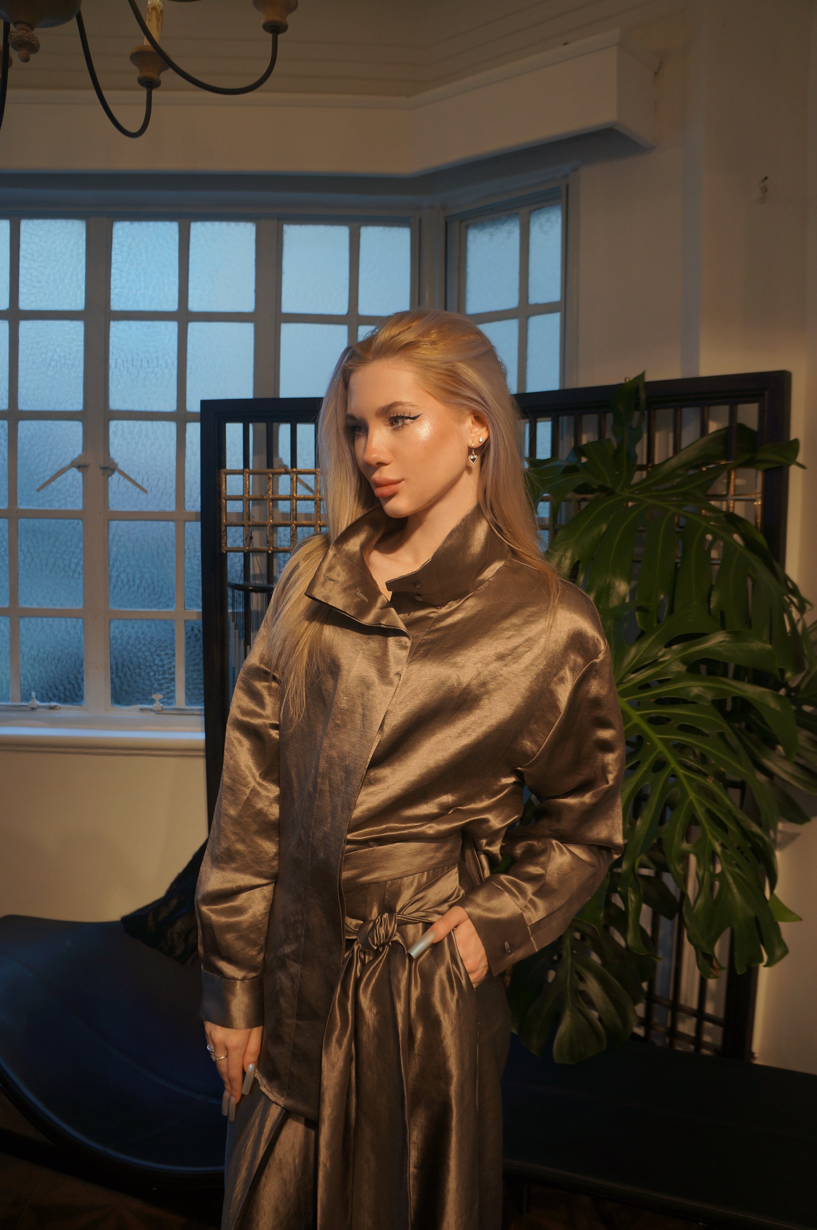 Quiet opulence satin blouse