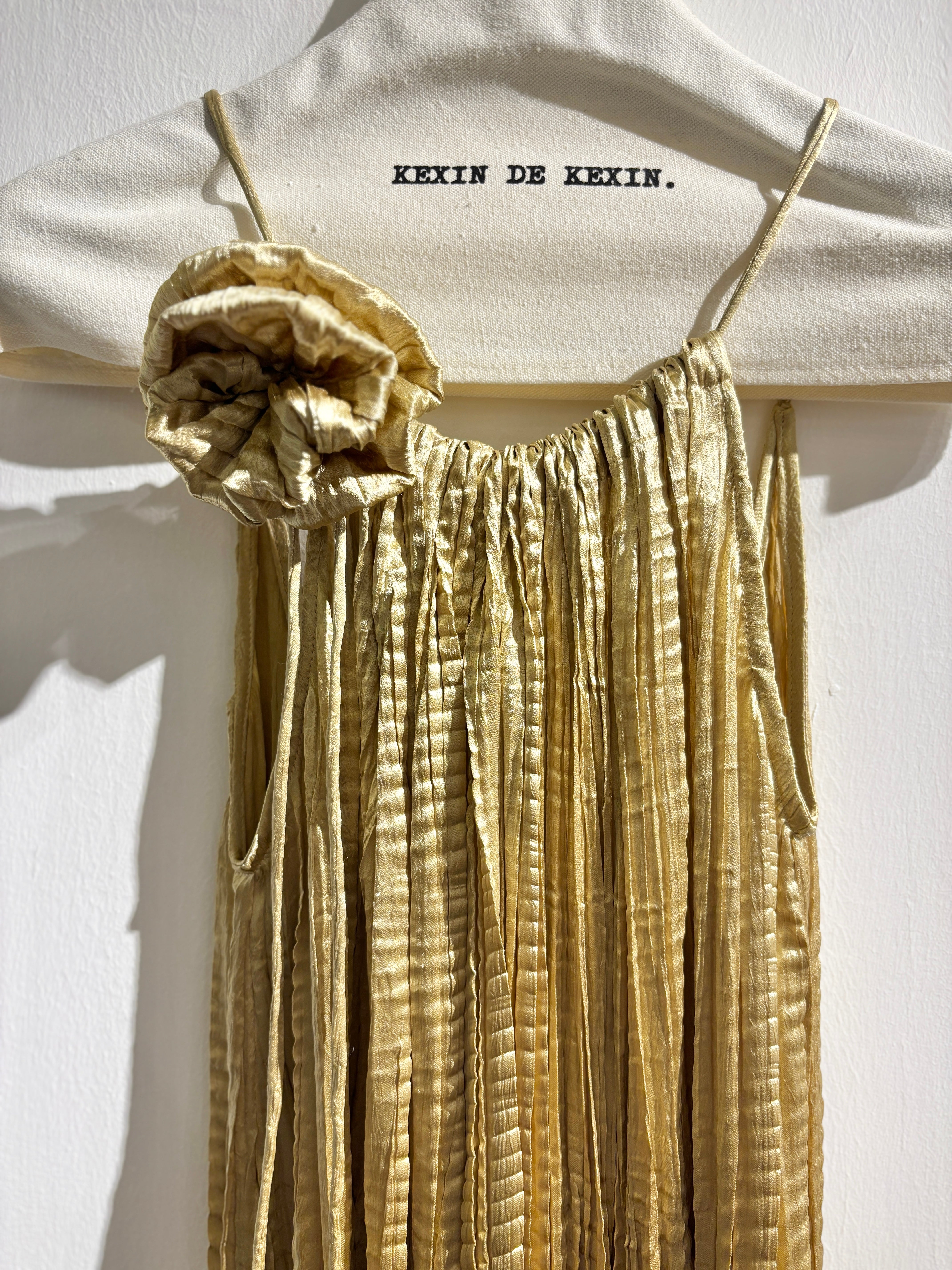 Gilded echo pleated dress