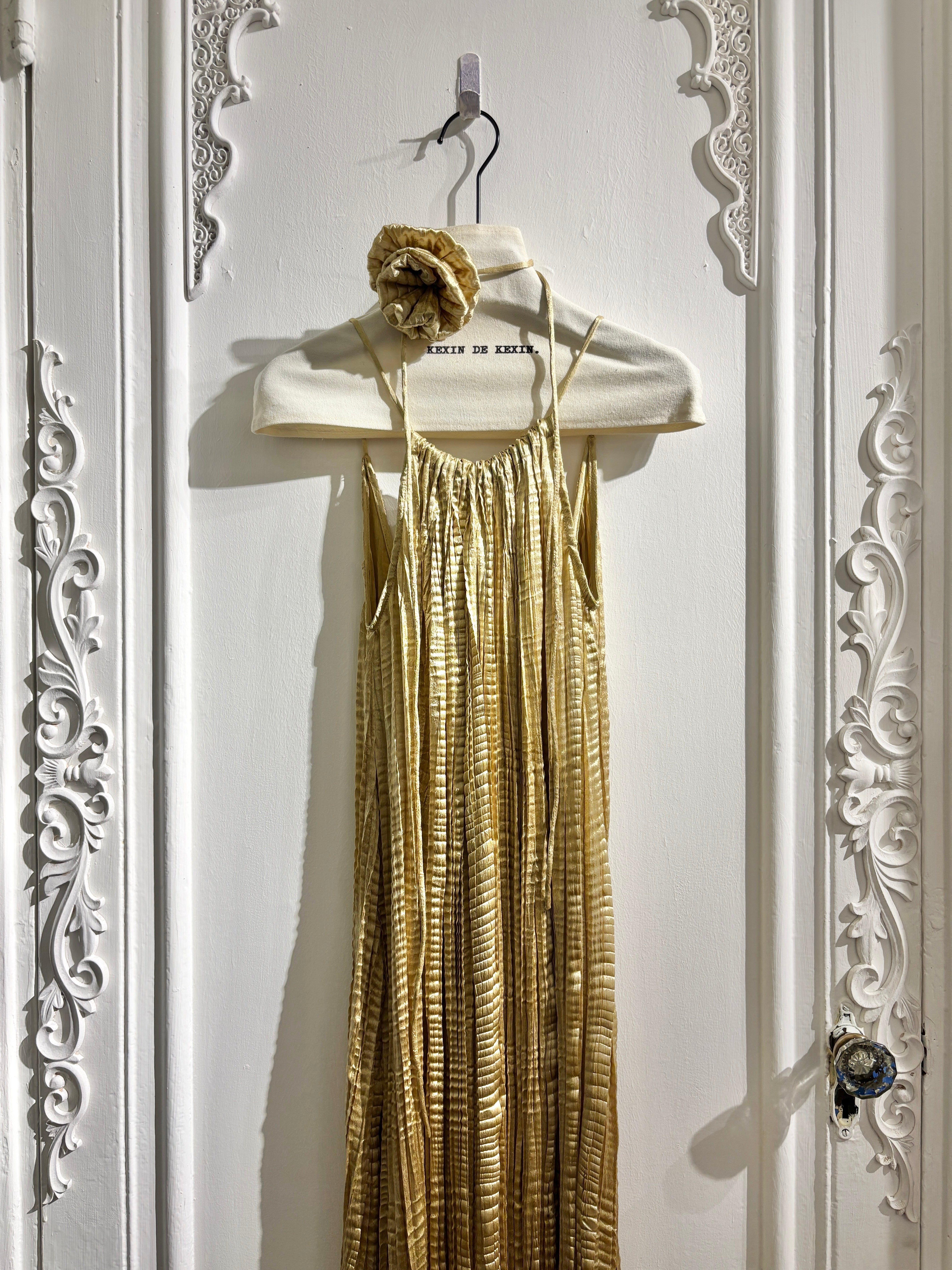 Gilded echo pleated dress