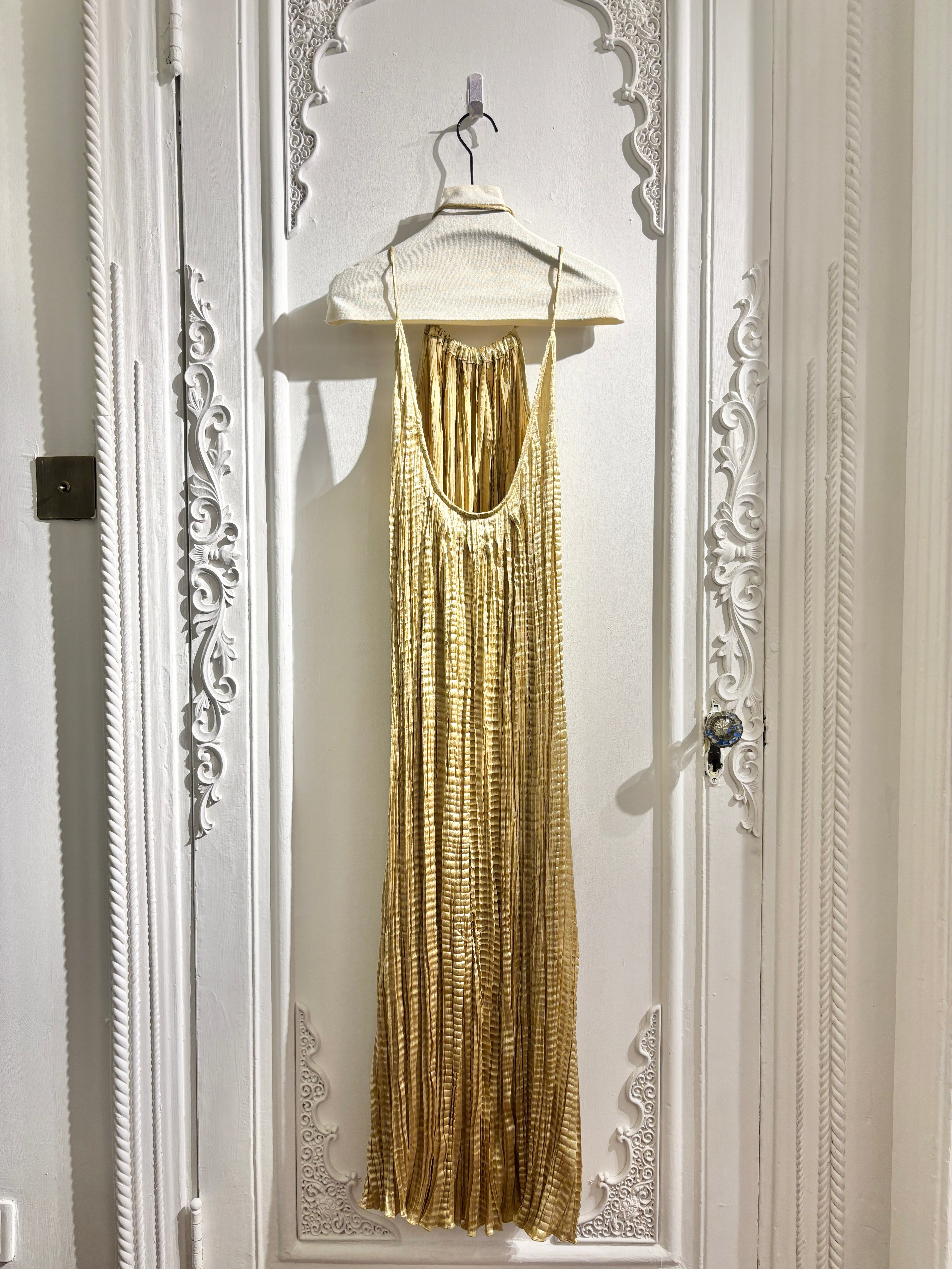 Gilded echo pleated dress