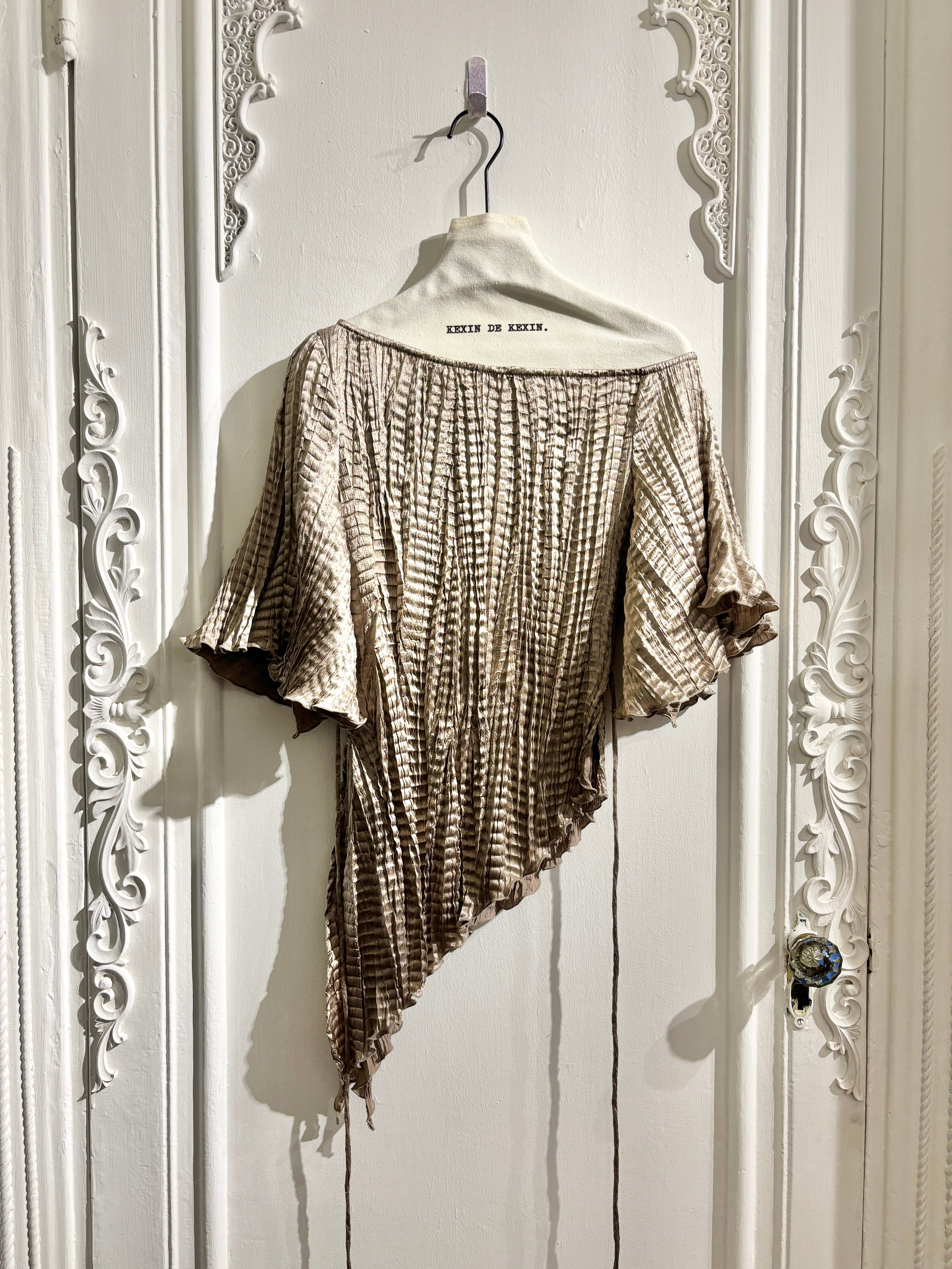 Off-shoulder crinkled top
