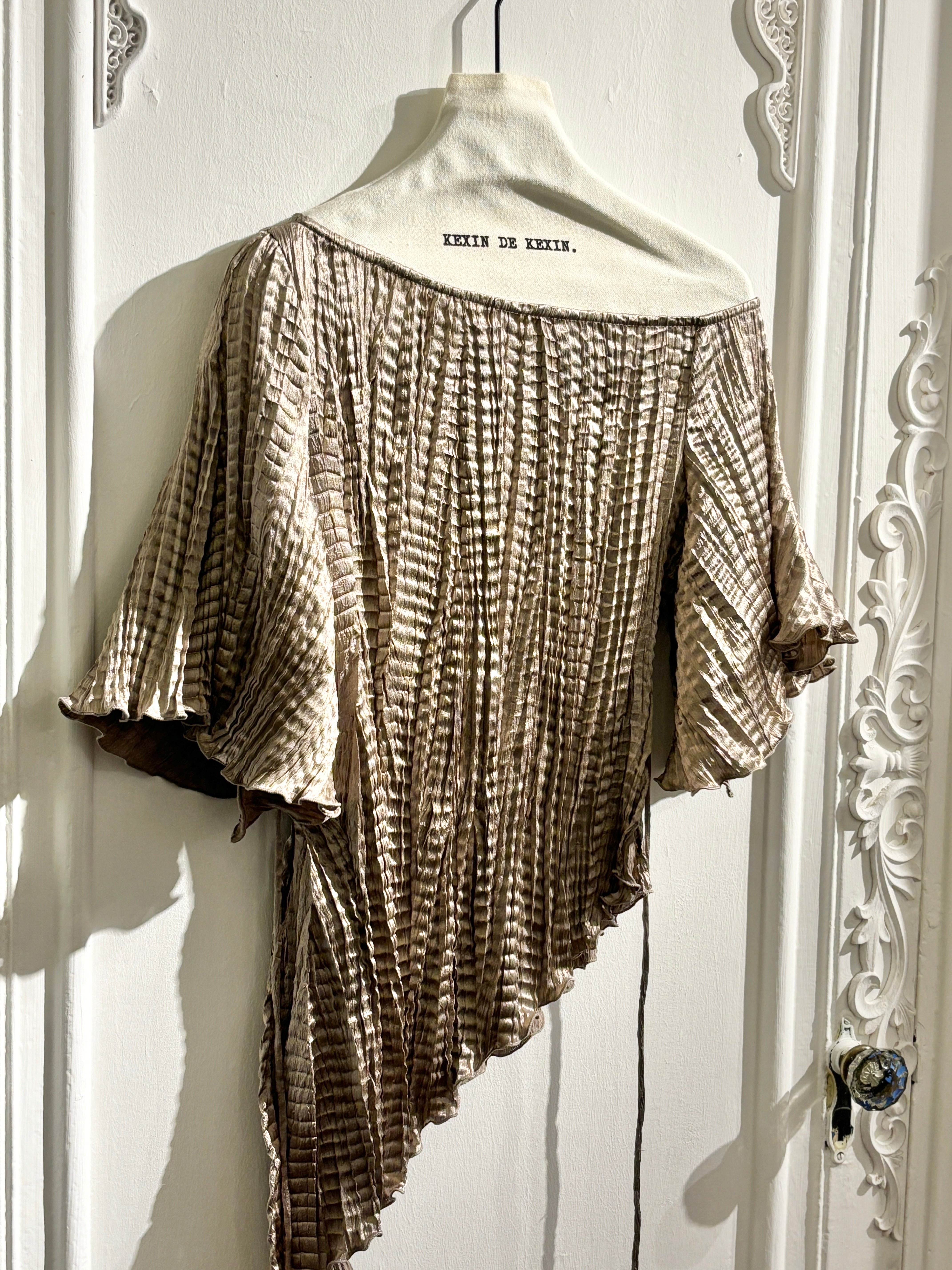 Off-shoulder crinkled top