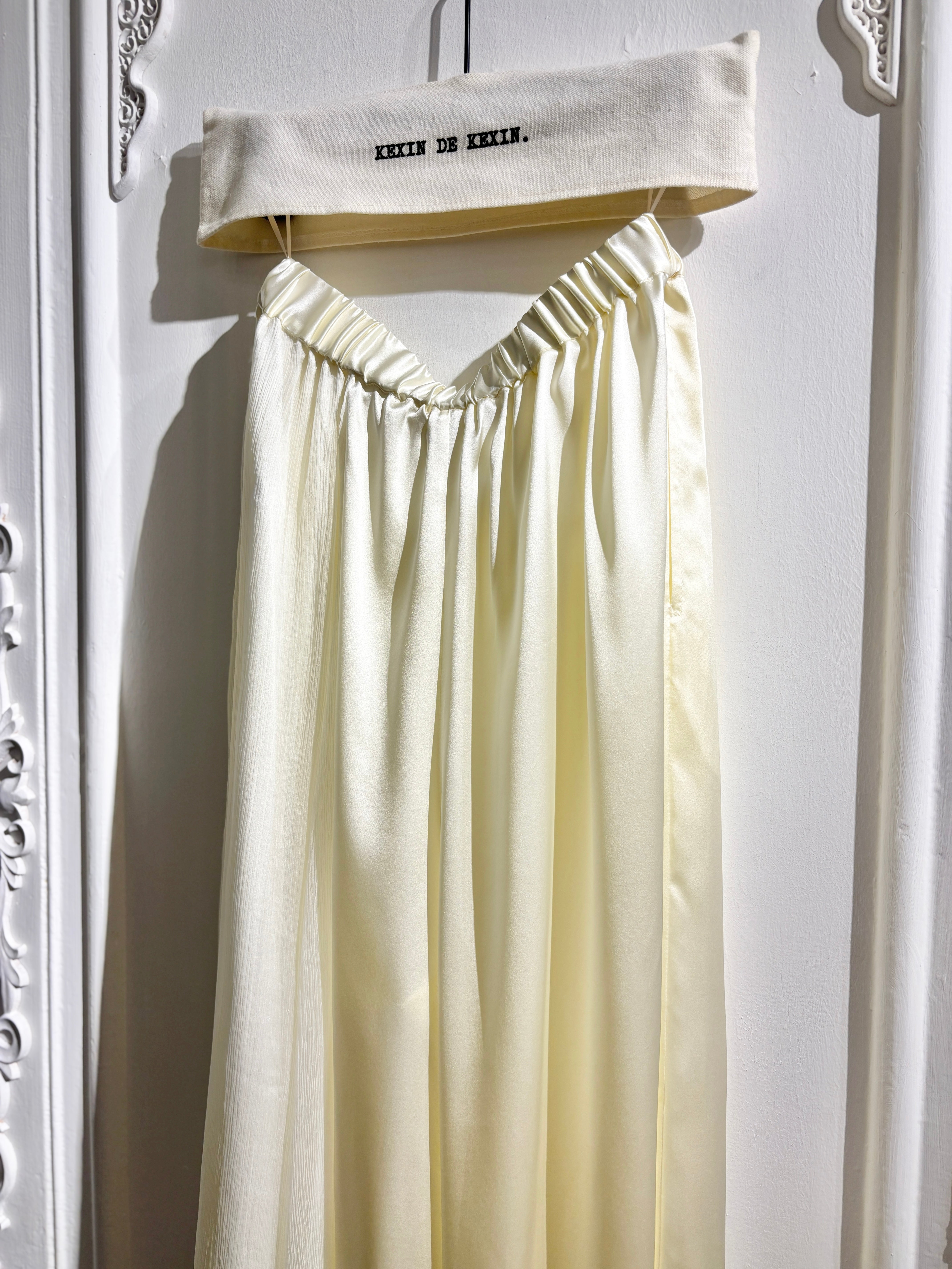Sculptural draped wide-leg trousers