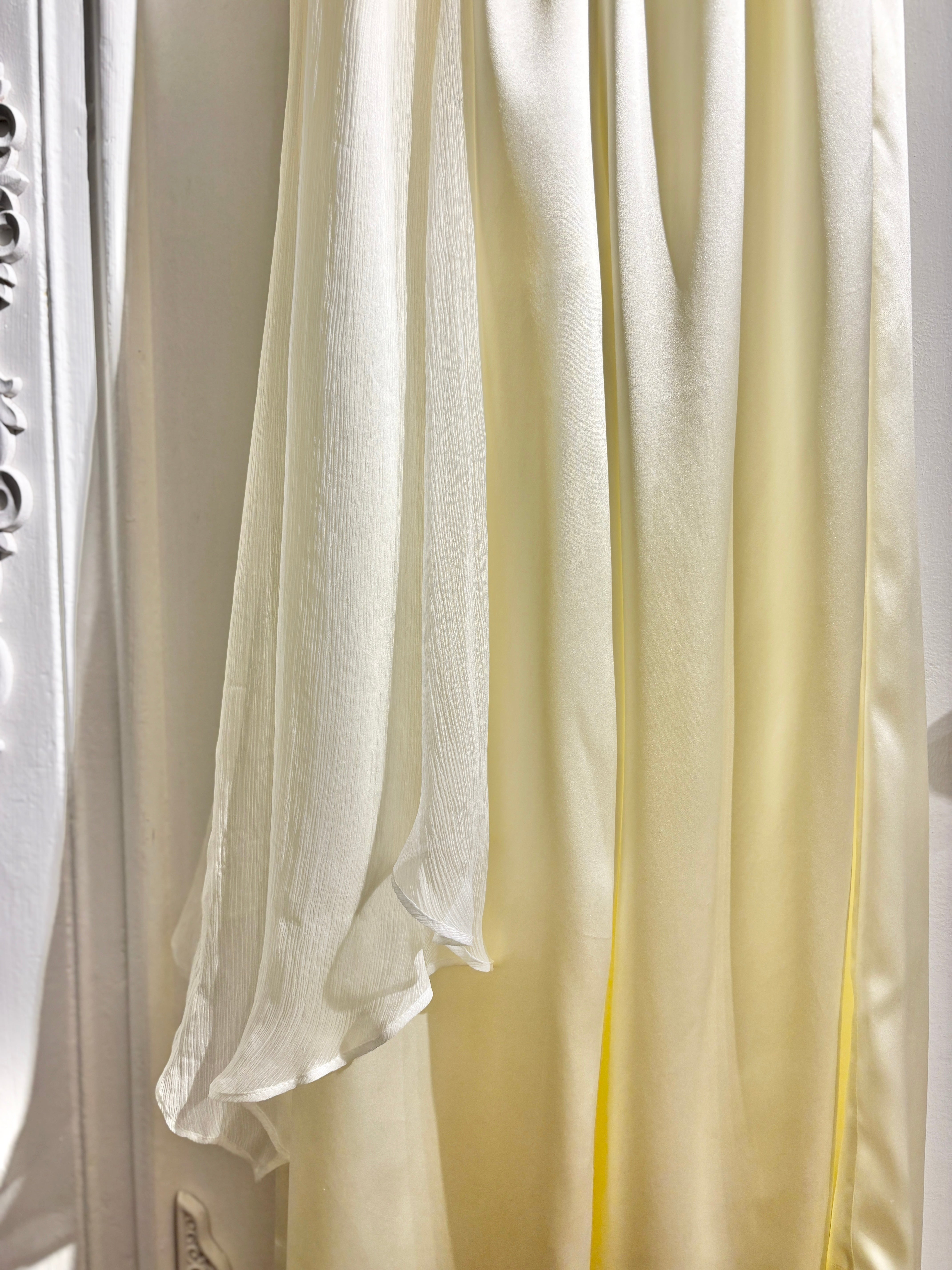 Sculptural draped wide-leg trousers
