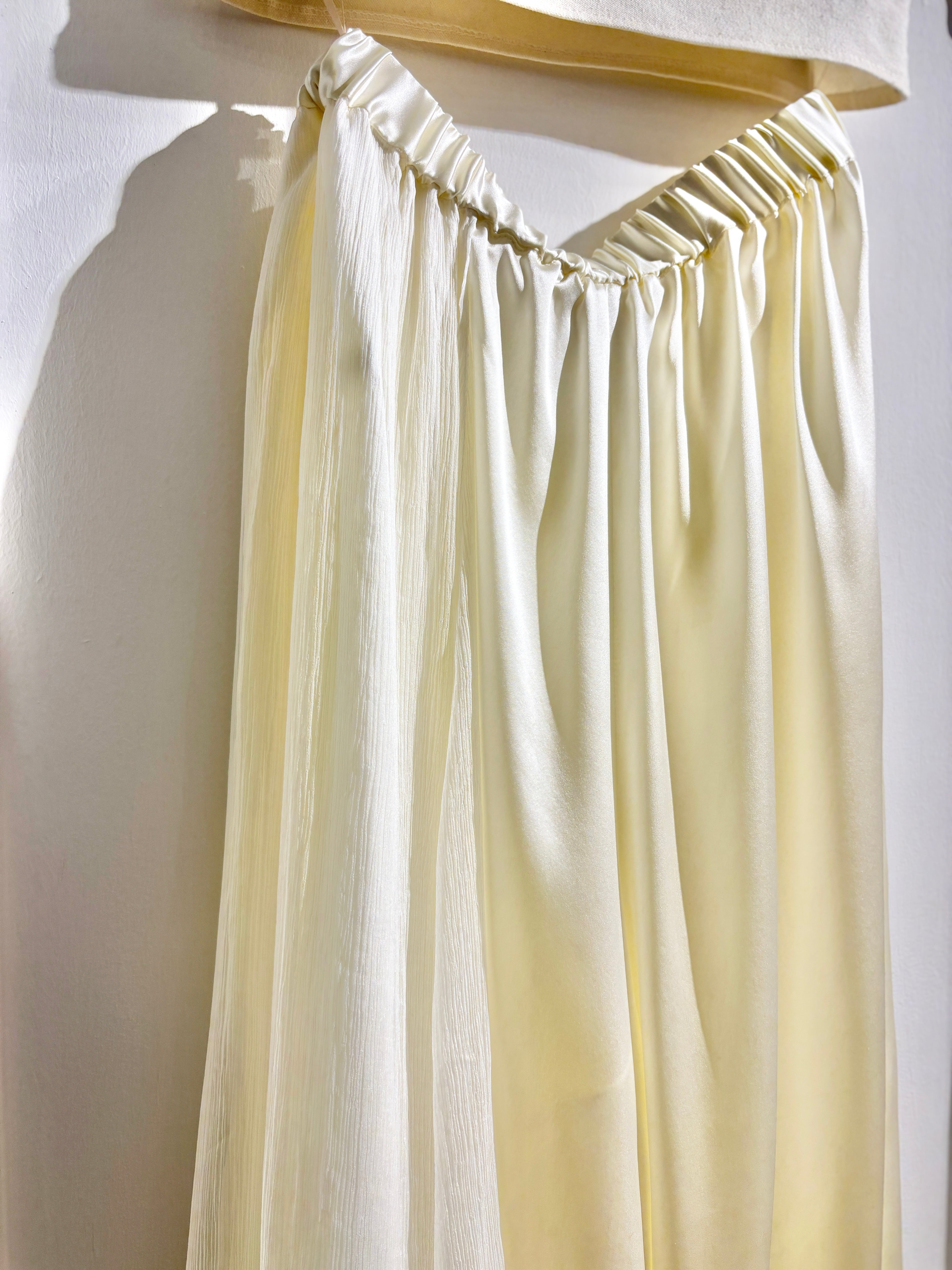 Sculptural draped wide-leg trousers