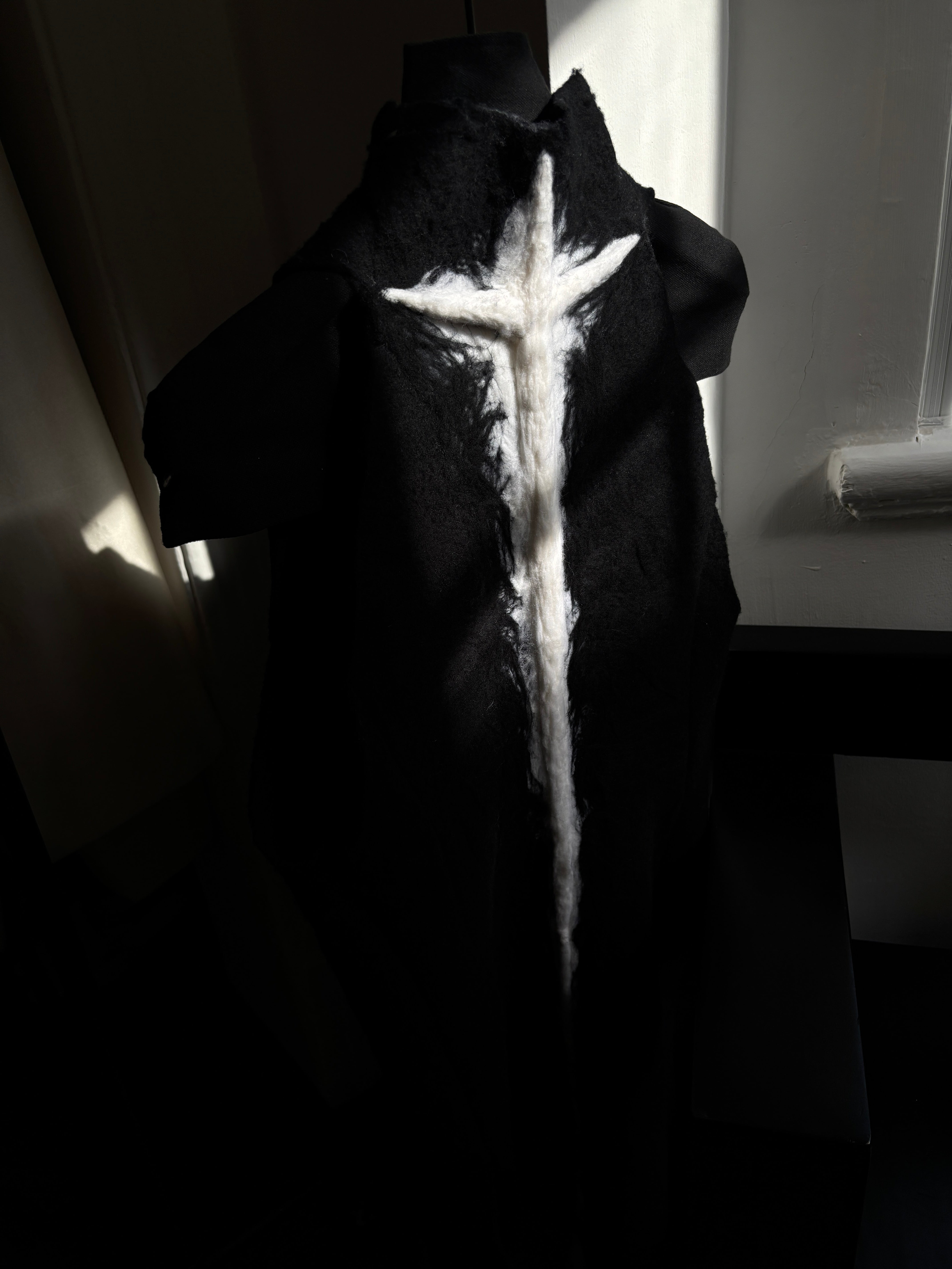 Hand-felted wool medieval vest