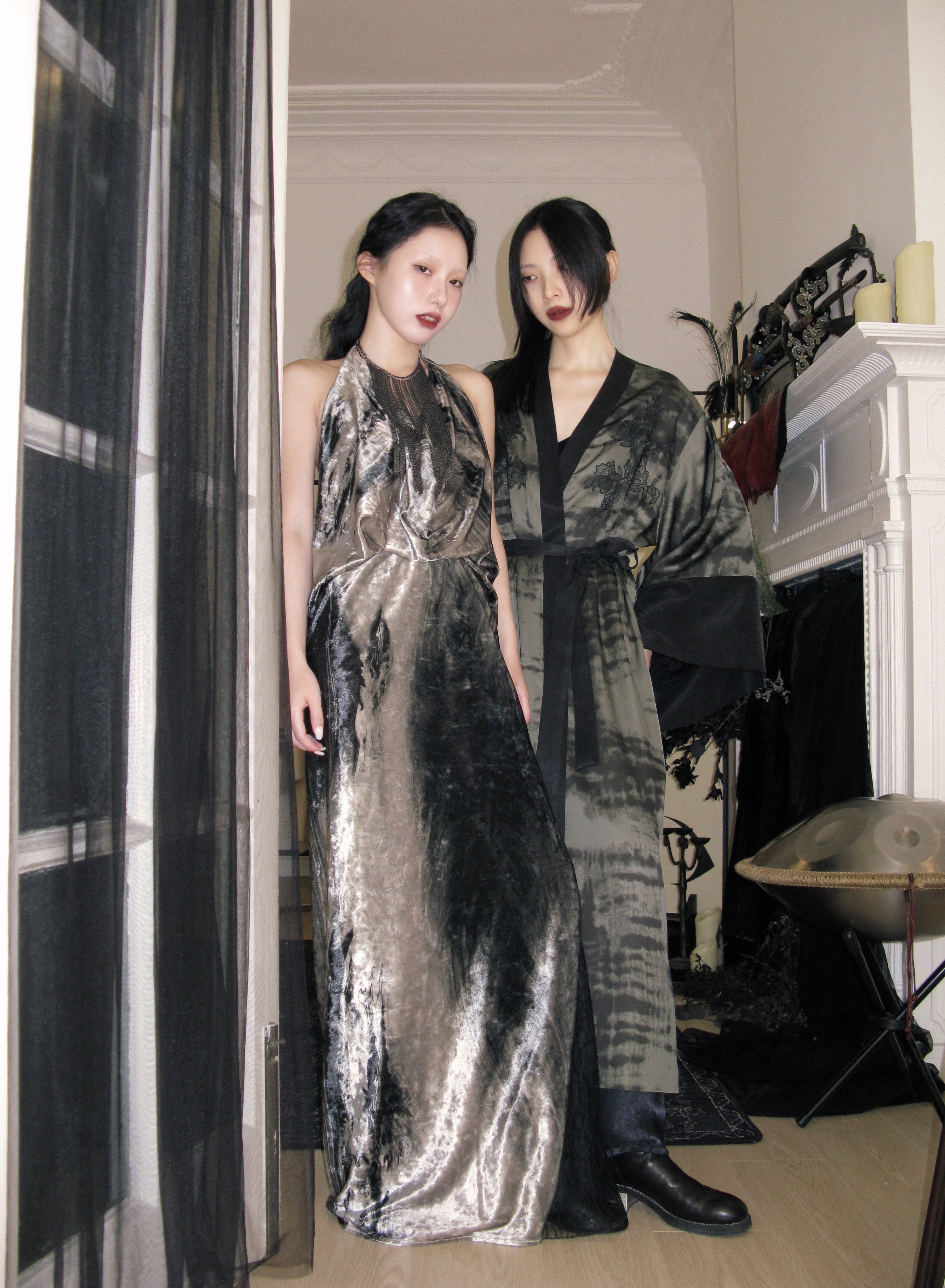 The fluid velvet halter gown