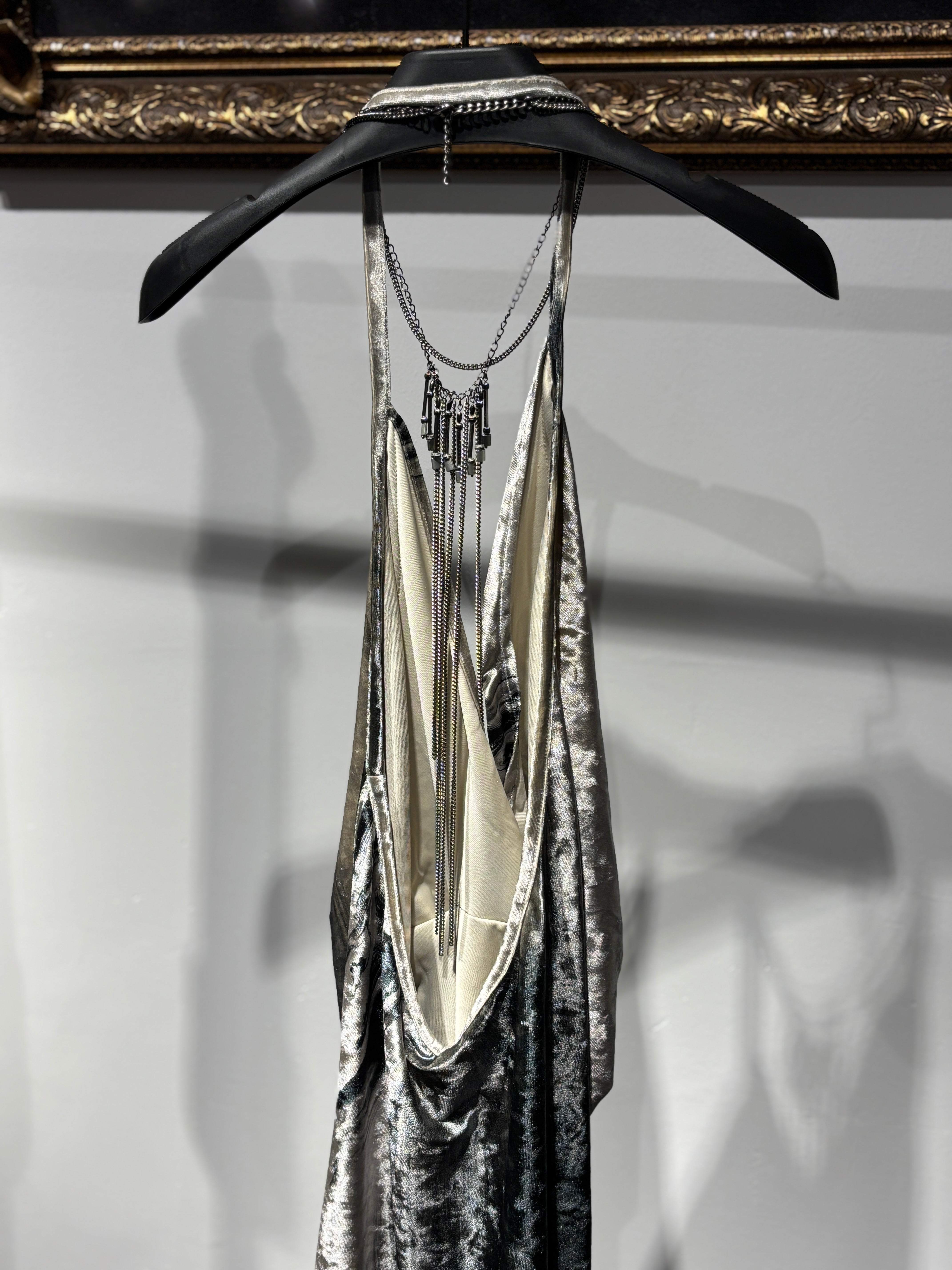 The fluid velvet halter gown