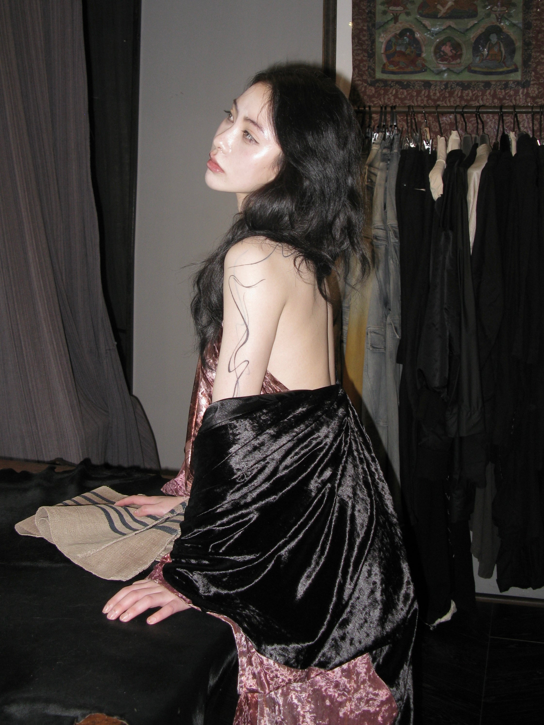 The fluid velvet halter gown