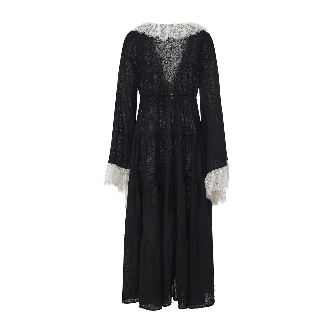 Regal romance lace trim longline coat