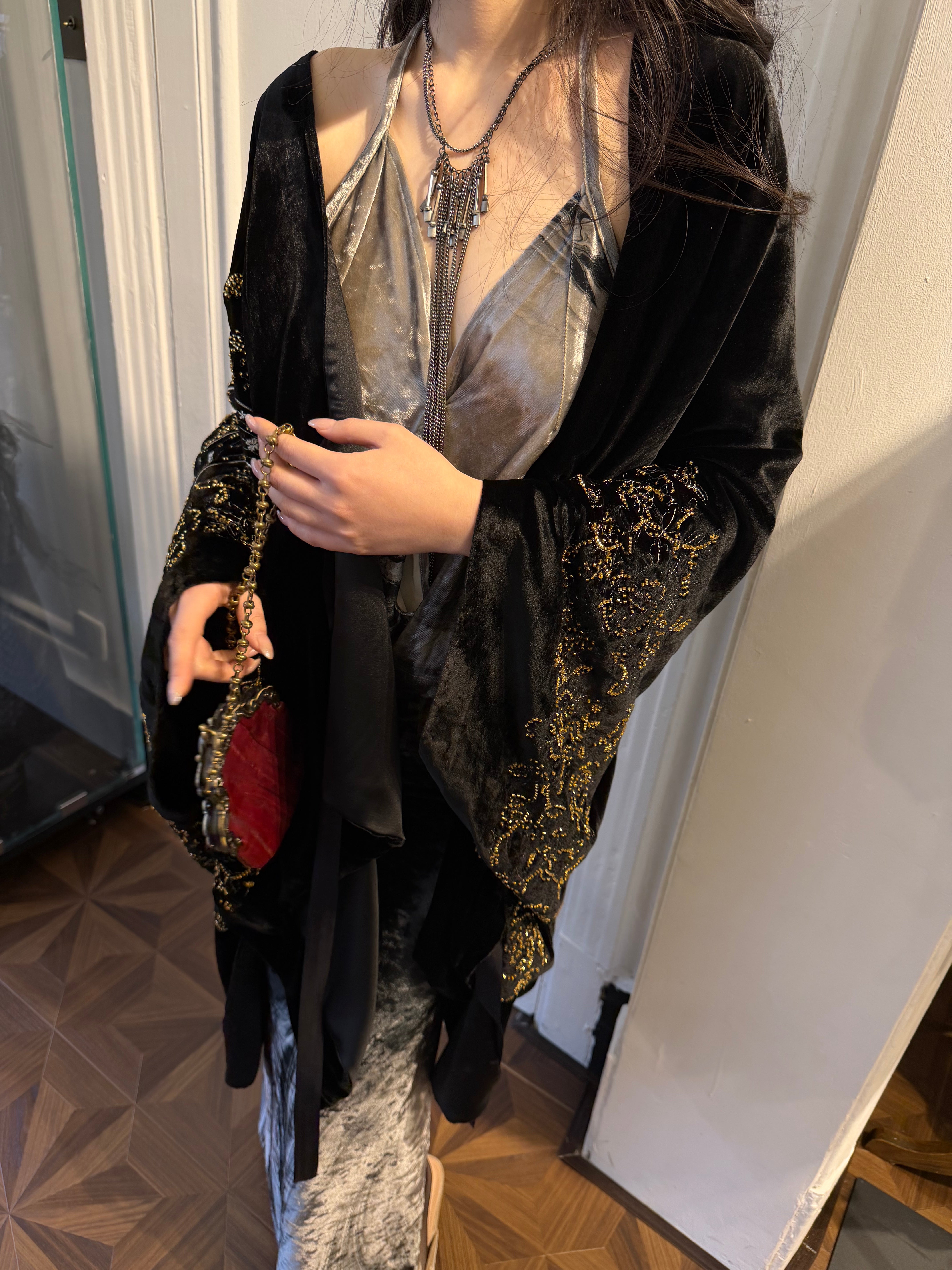 The fluid velvet halter gown