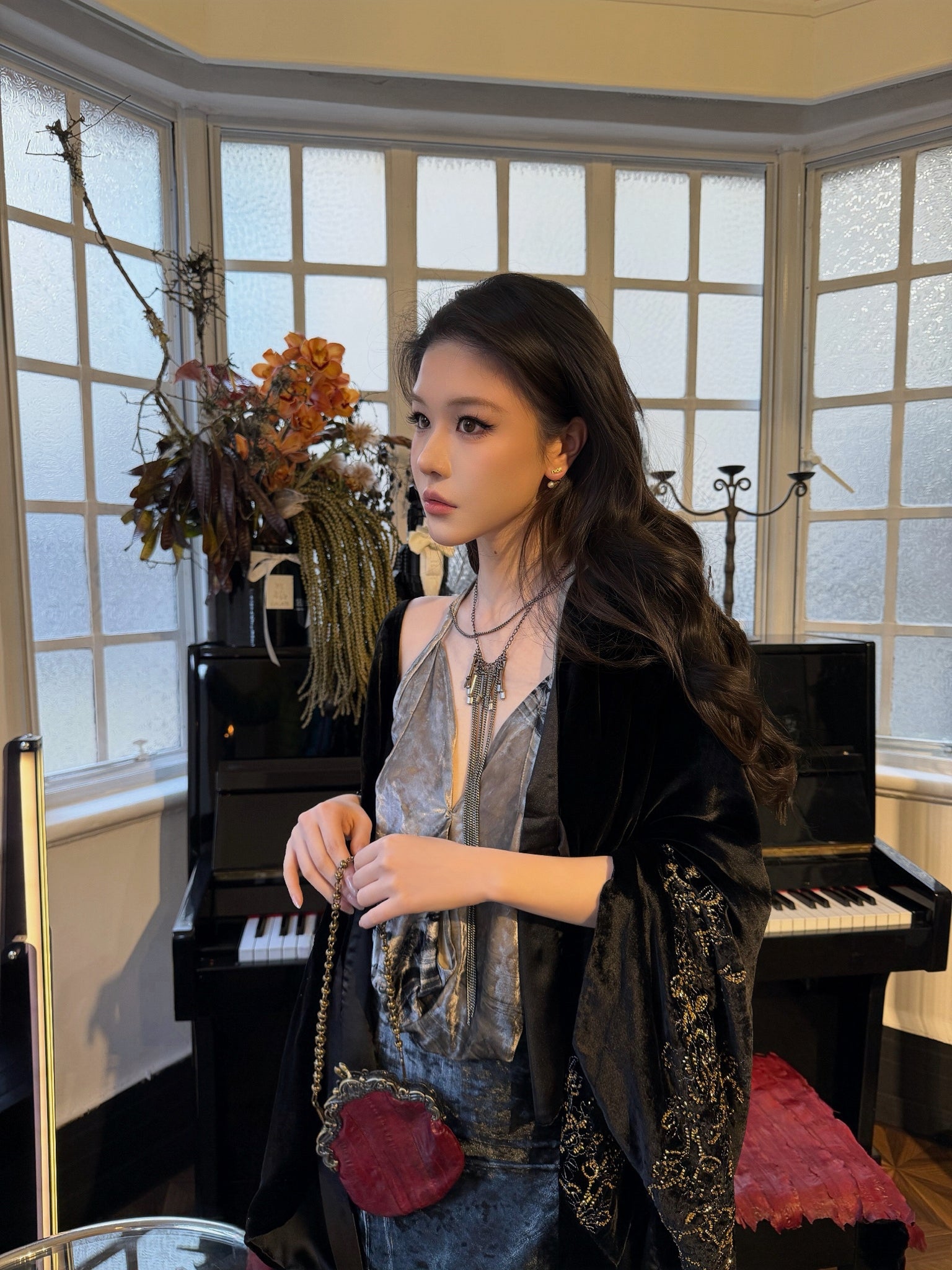 The fluid velvet halter gown