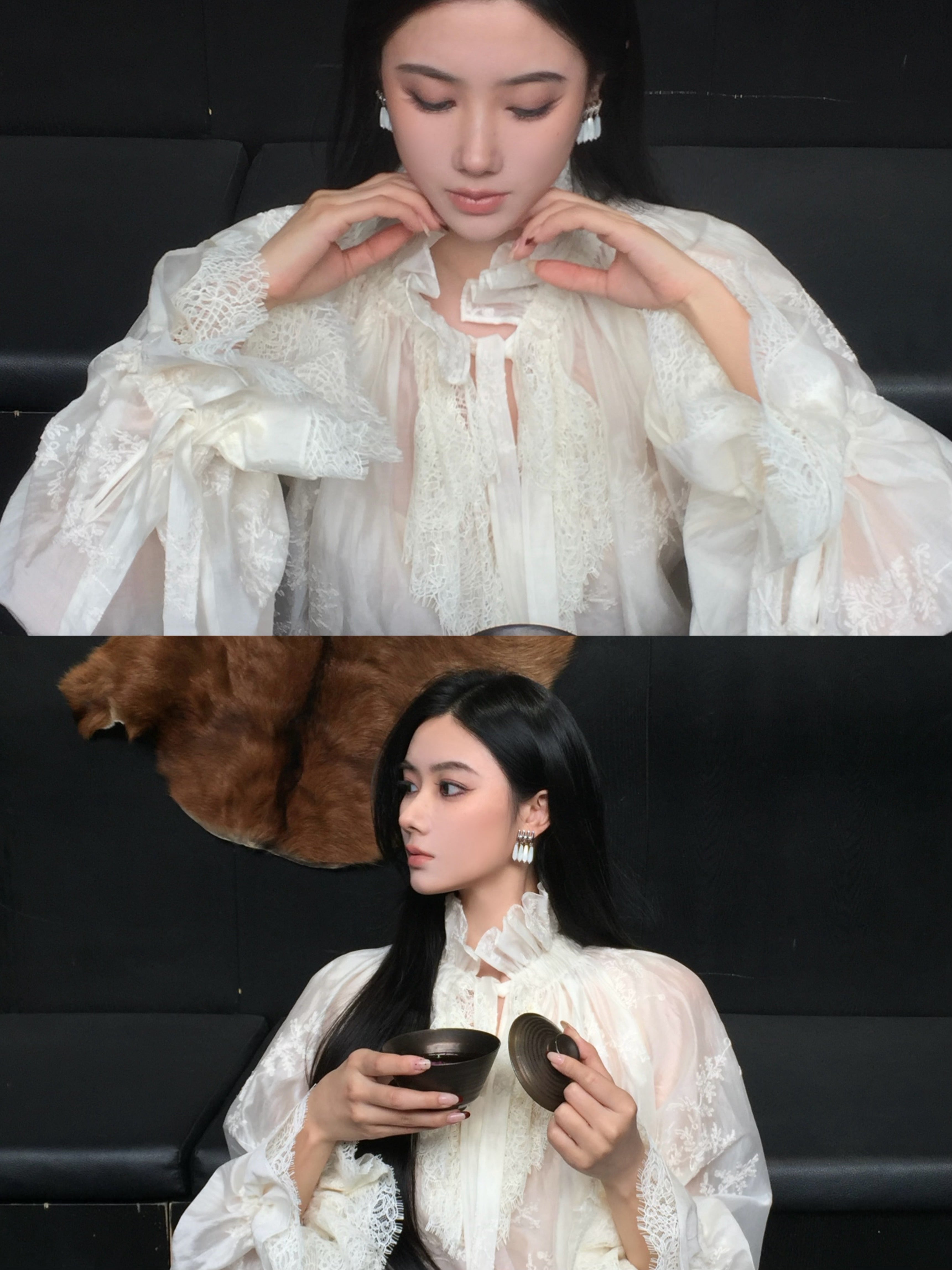 Romantic ruffles regency blouse