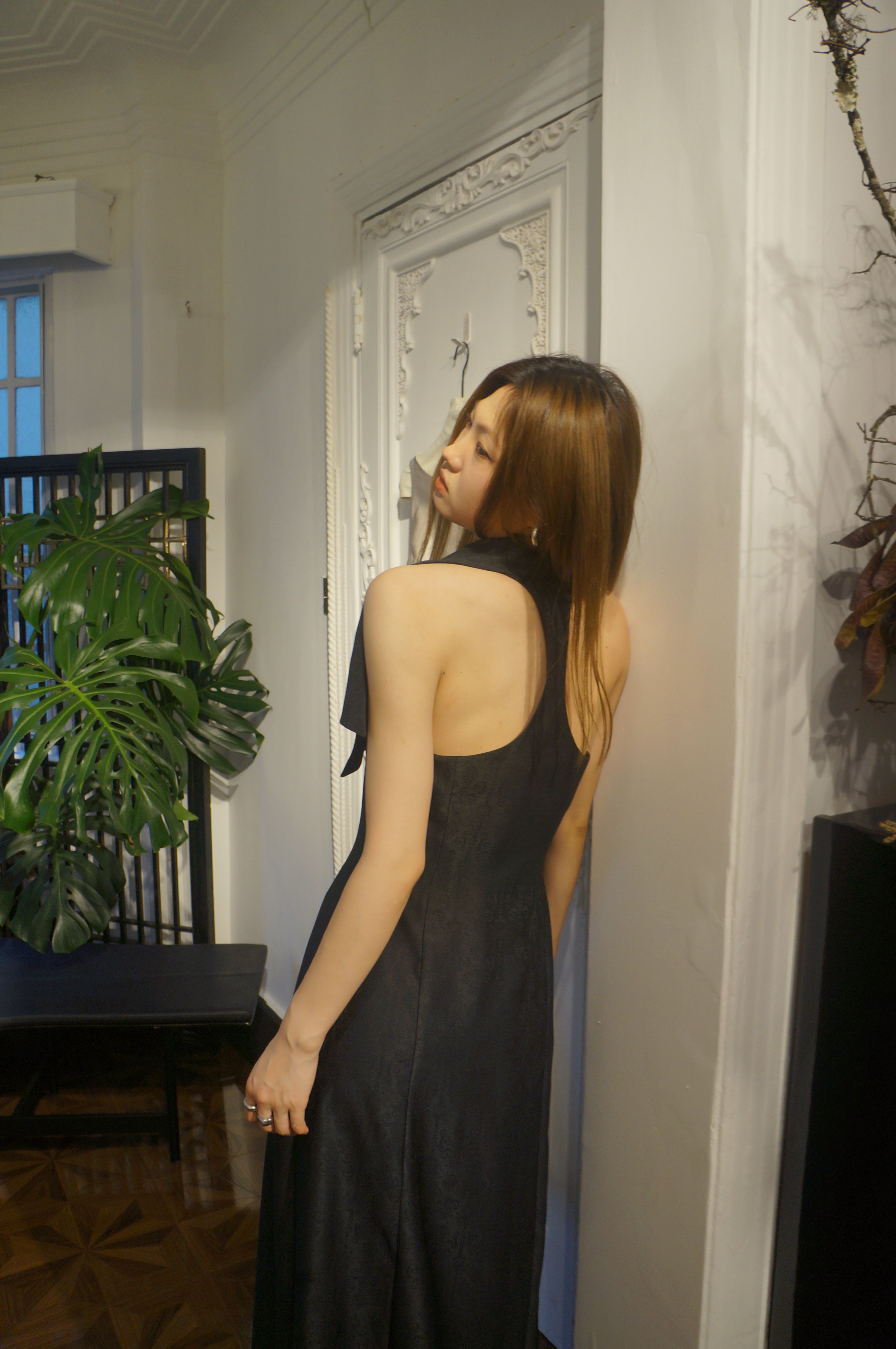 Sculptural dress-length waistcoat