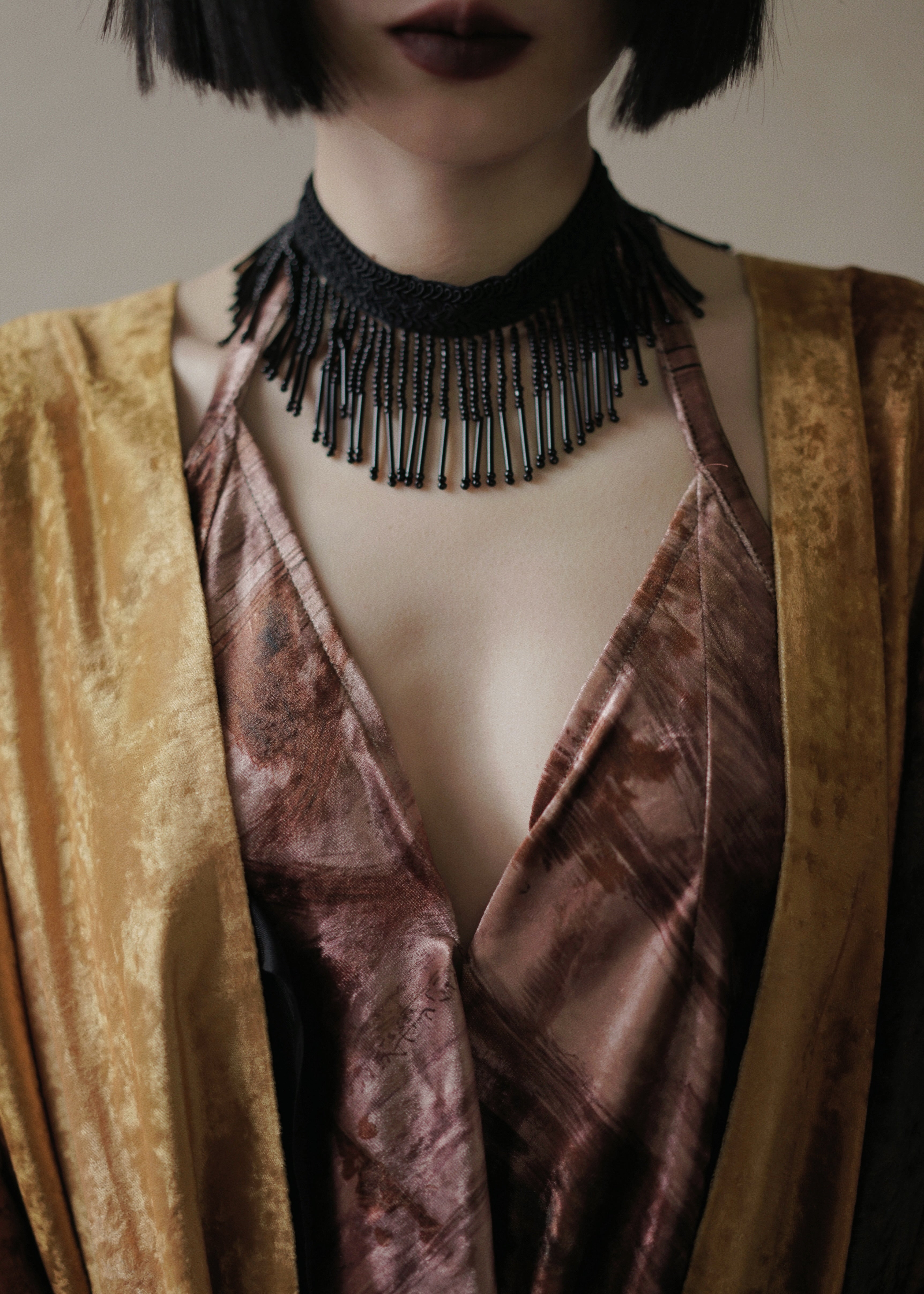 The fluid velvet halter gown
