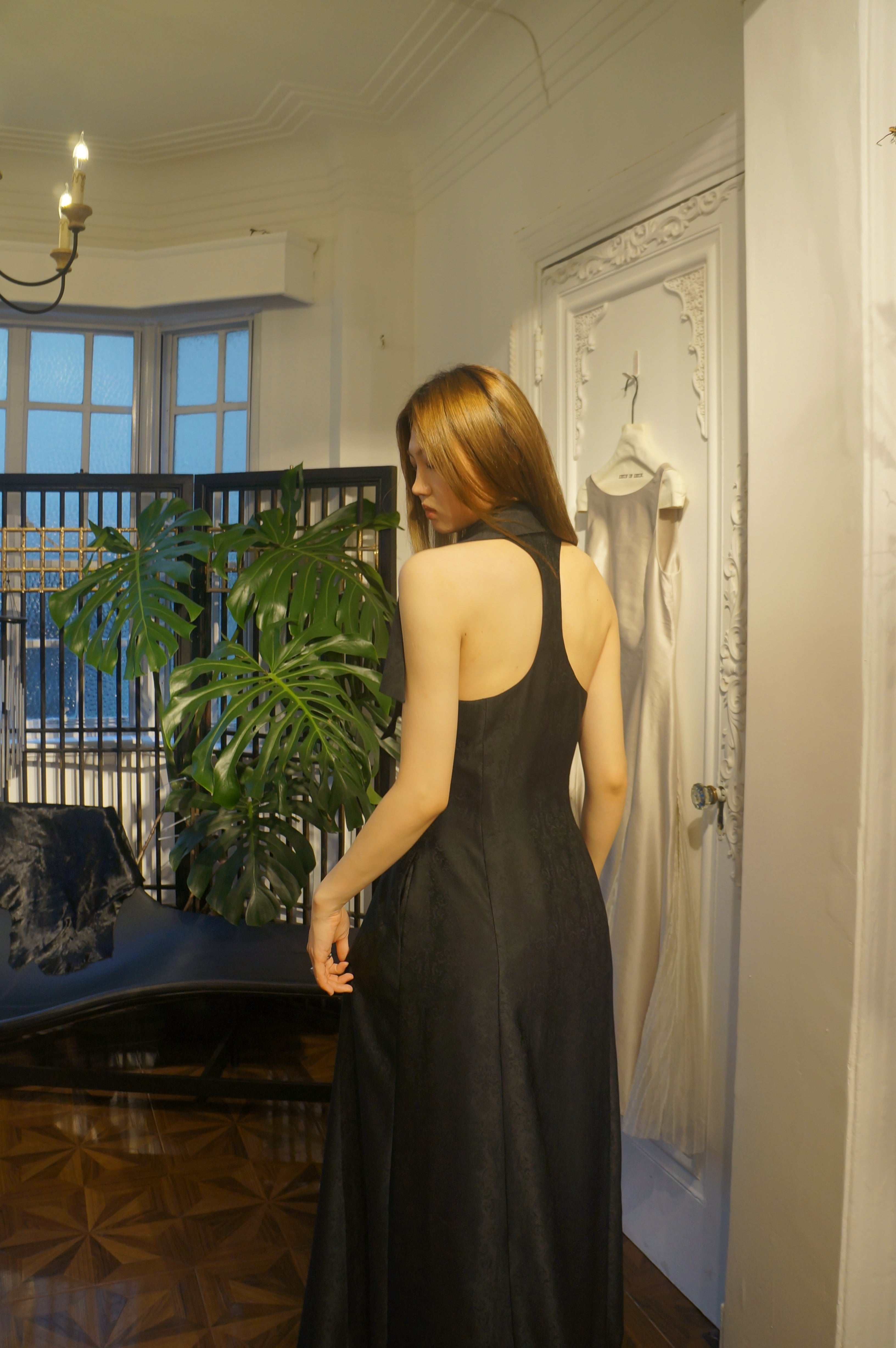 Sculptural dress-length waistcoat