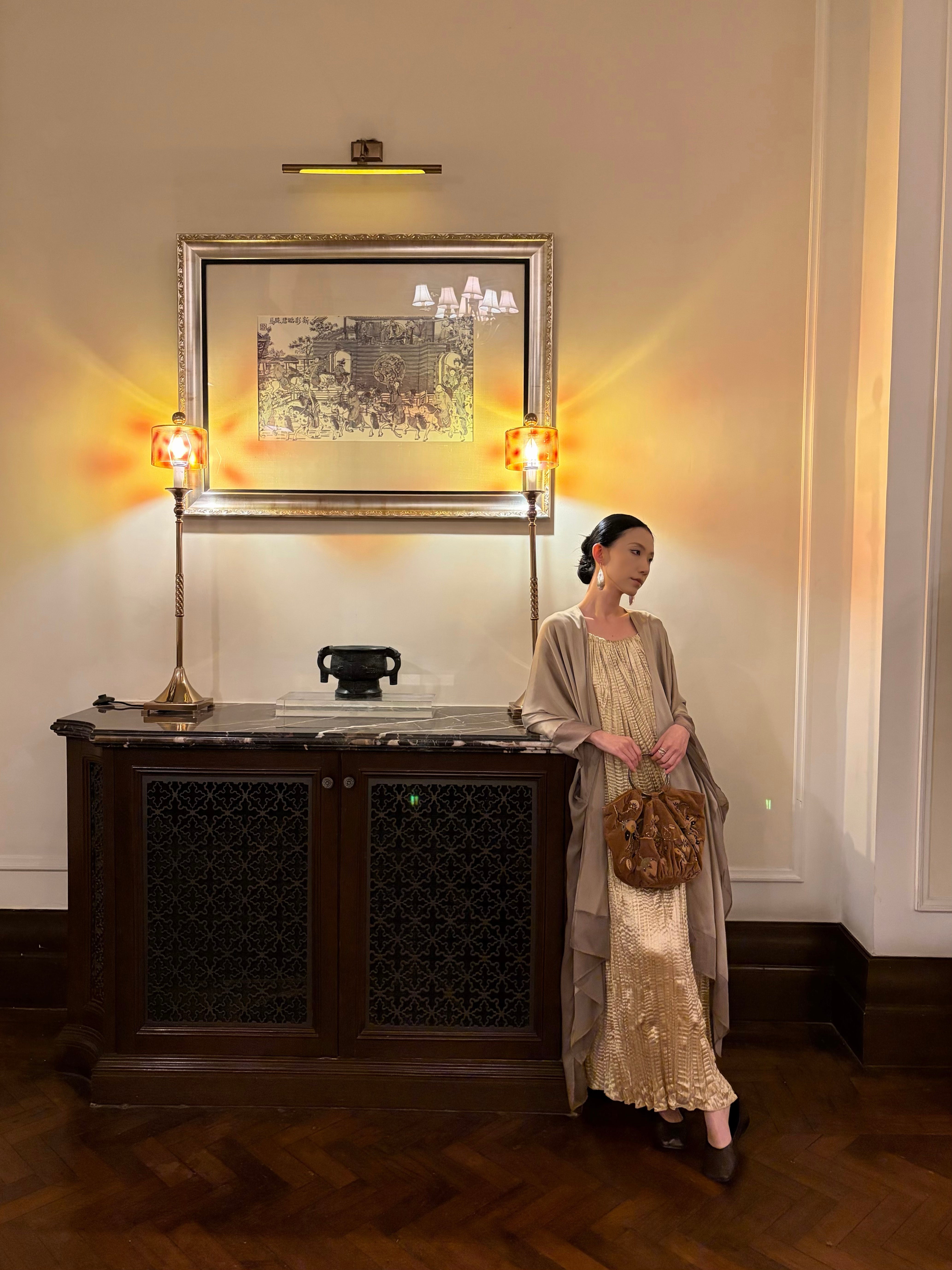 Ethereal layered silk kaftan