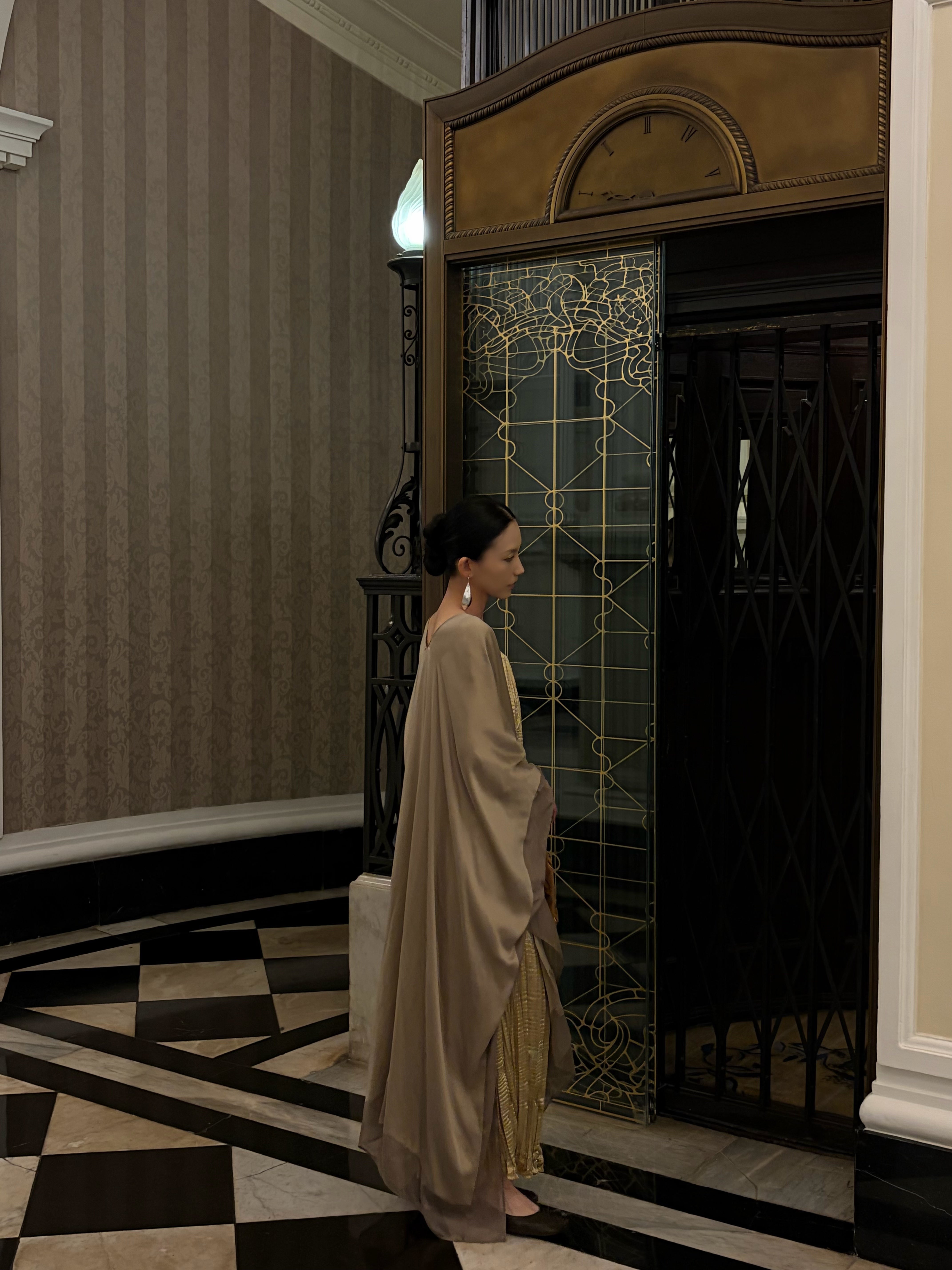 Ethereal layered silk kaftan