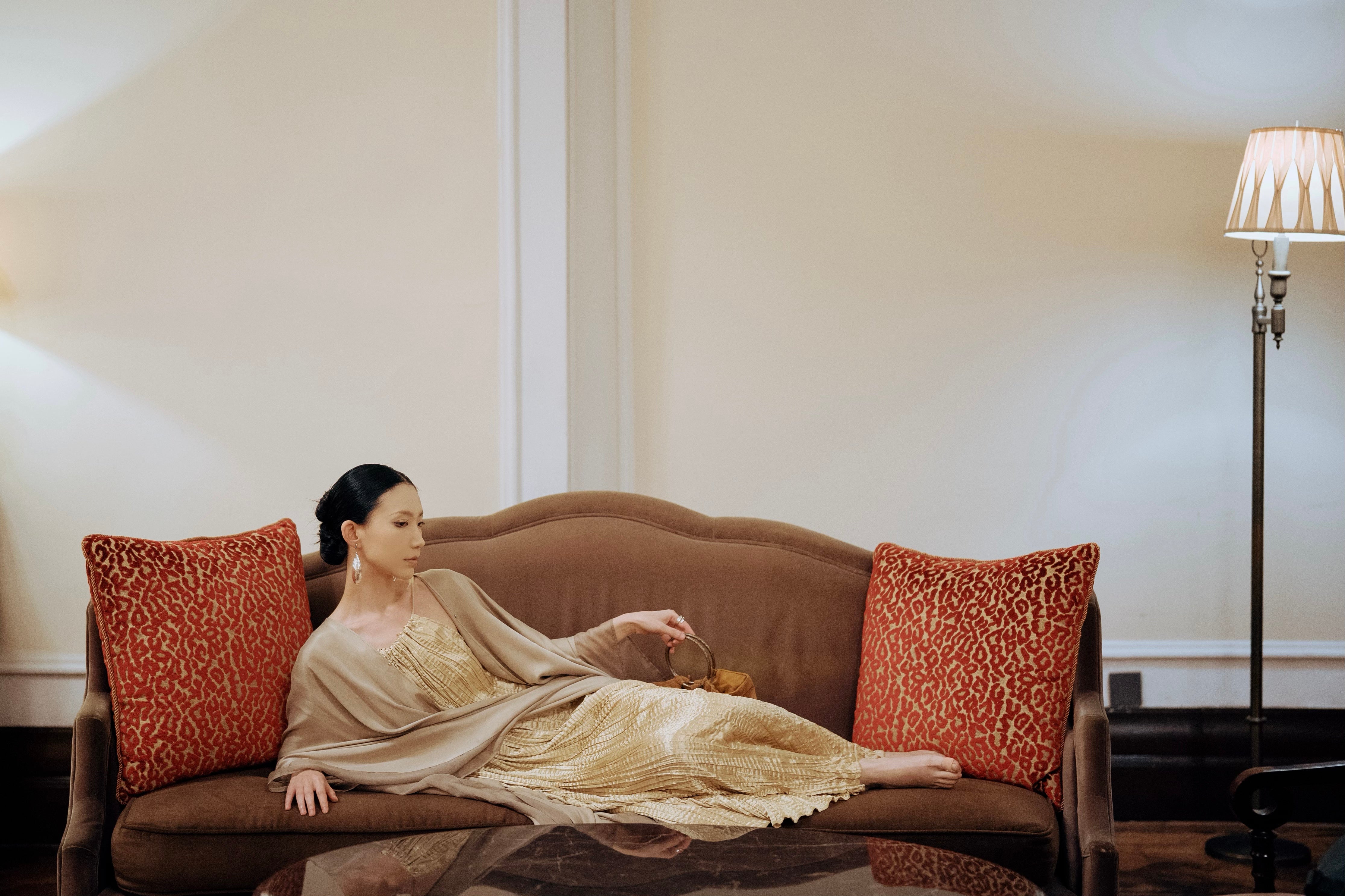 Ethereal layered silk kaftan